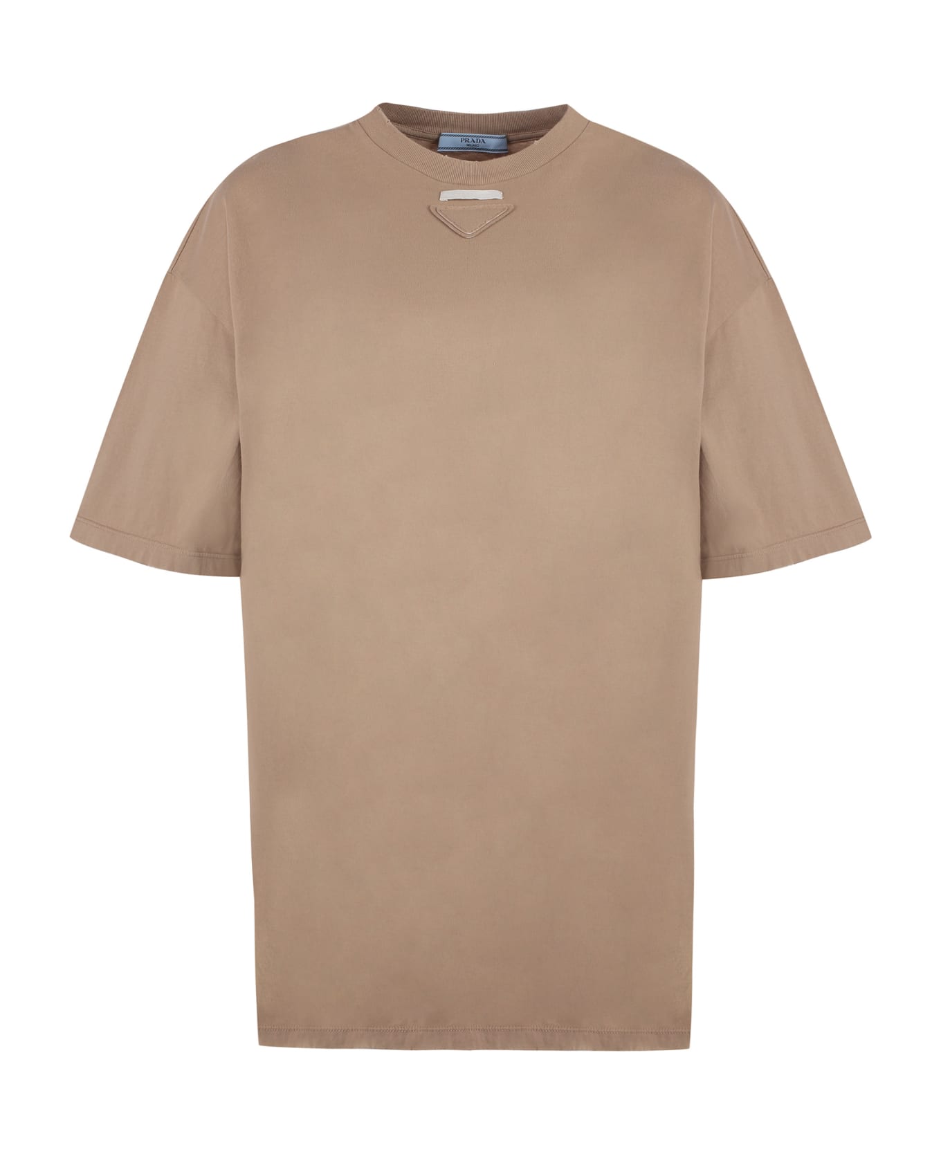 Prada Oversize Cotton T-shirt - Camel