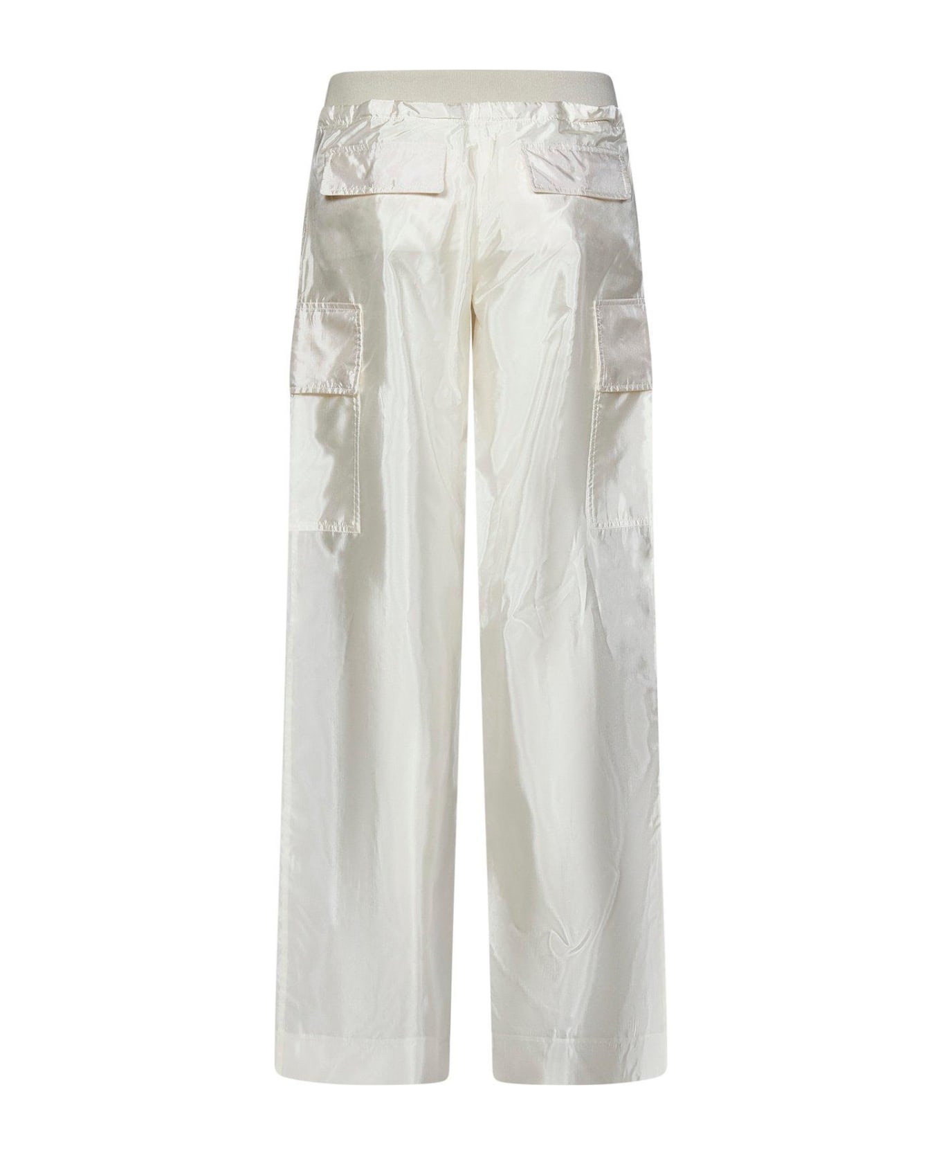 Palm Angels High-shine Satin Parachute Trousers - White