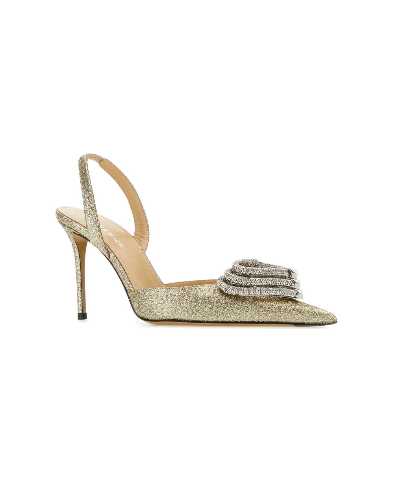 Mach & Mach Platinum Fabric Pumps - CHAMPAGNE