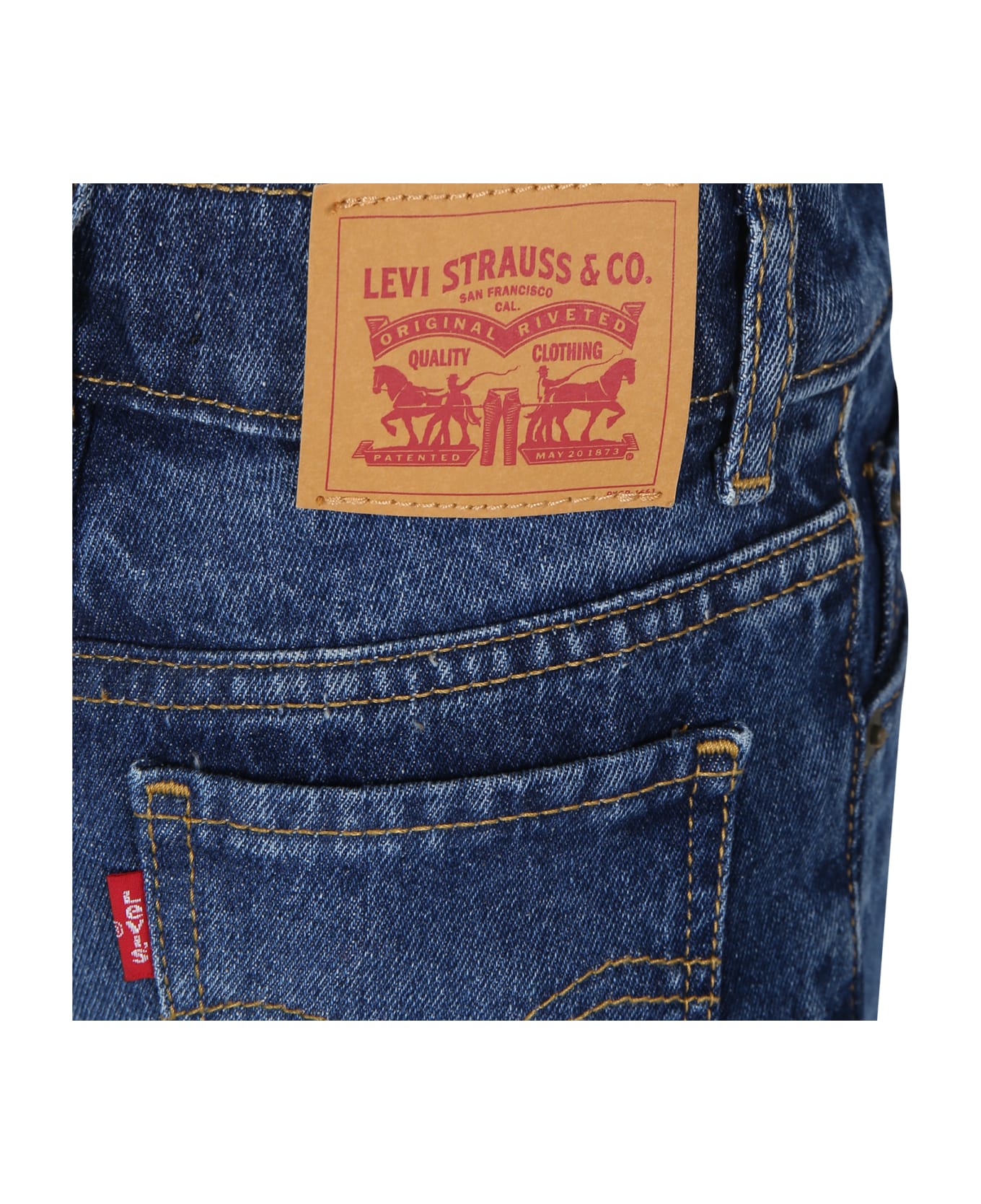 Levi's Blue Shorts For Girl With Logo - Denim ボトムス