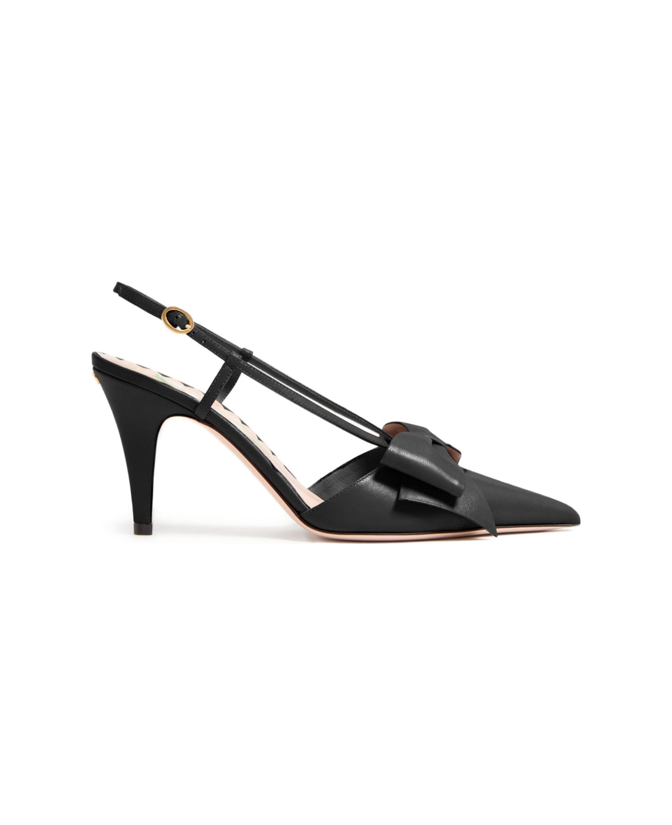 Valentino Garavani Bowow Leather Slingback Pumps - Black