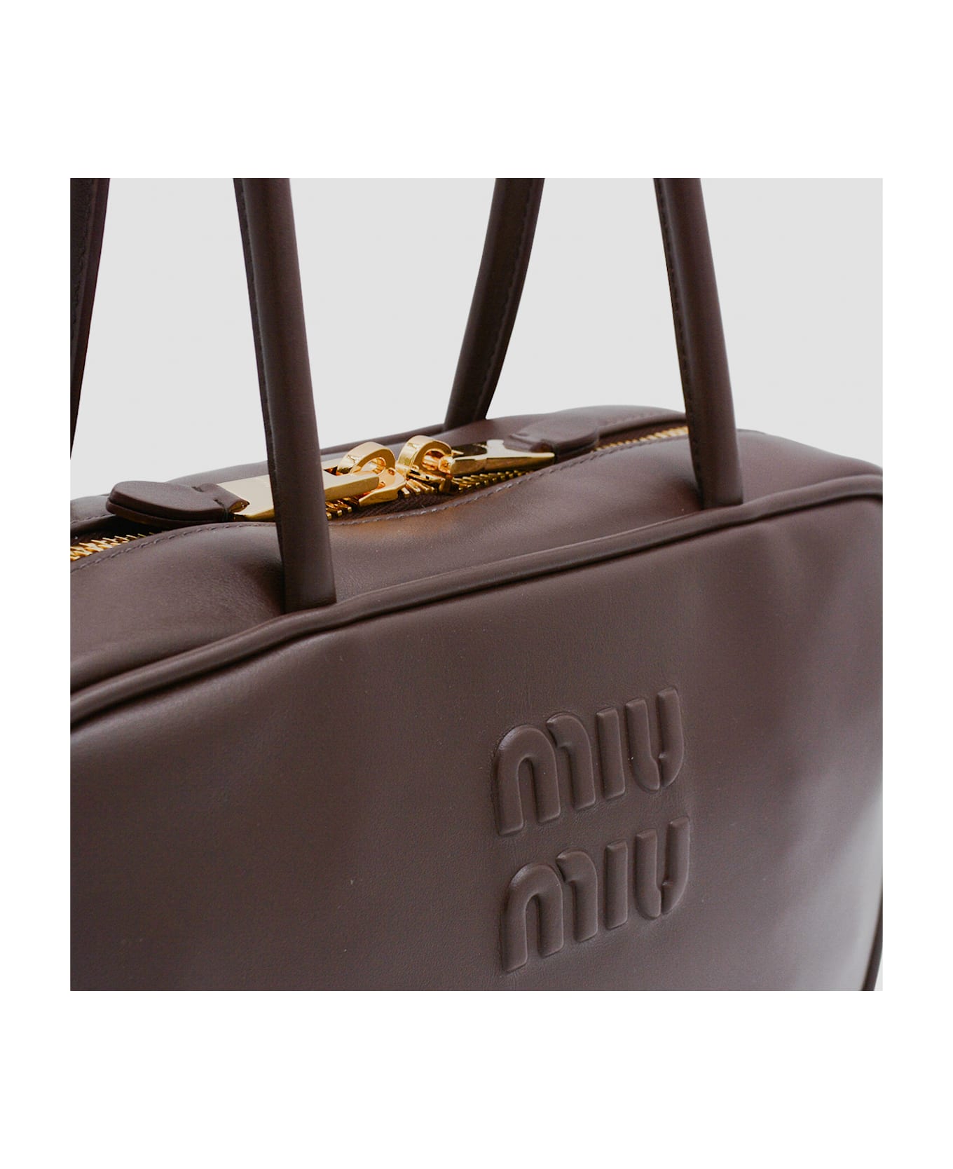 Miu Miu Dark Brown Leather Top Handle Bag - RADICA
