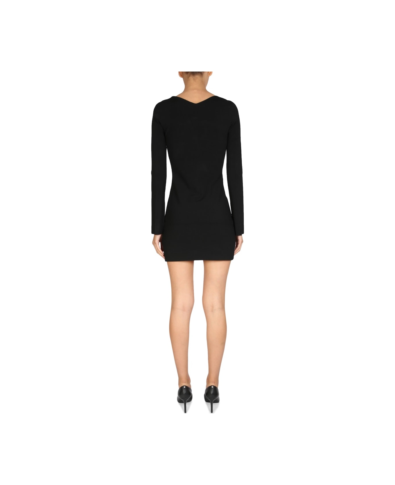 Helmut Lang Knitted Mini Dress - BLACK