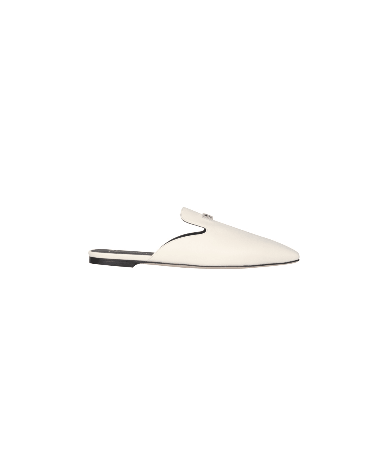 Giuseppe Zanotti Leather Slippers - WHITE