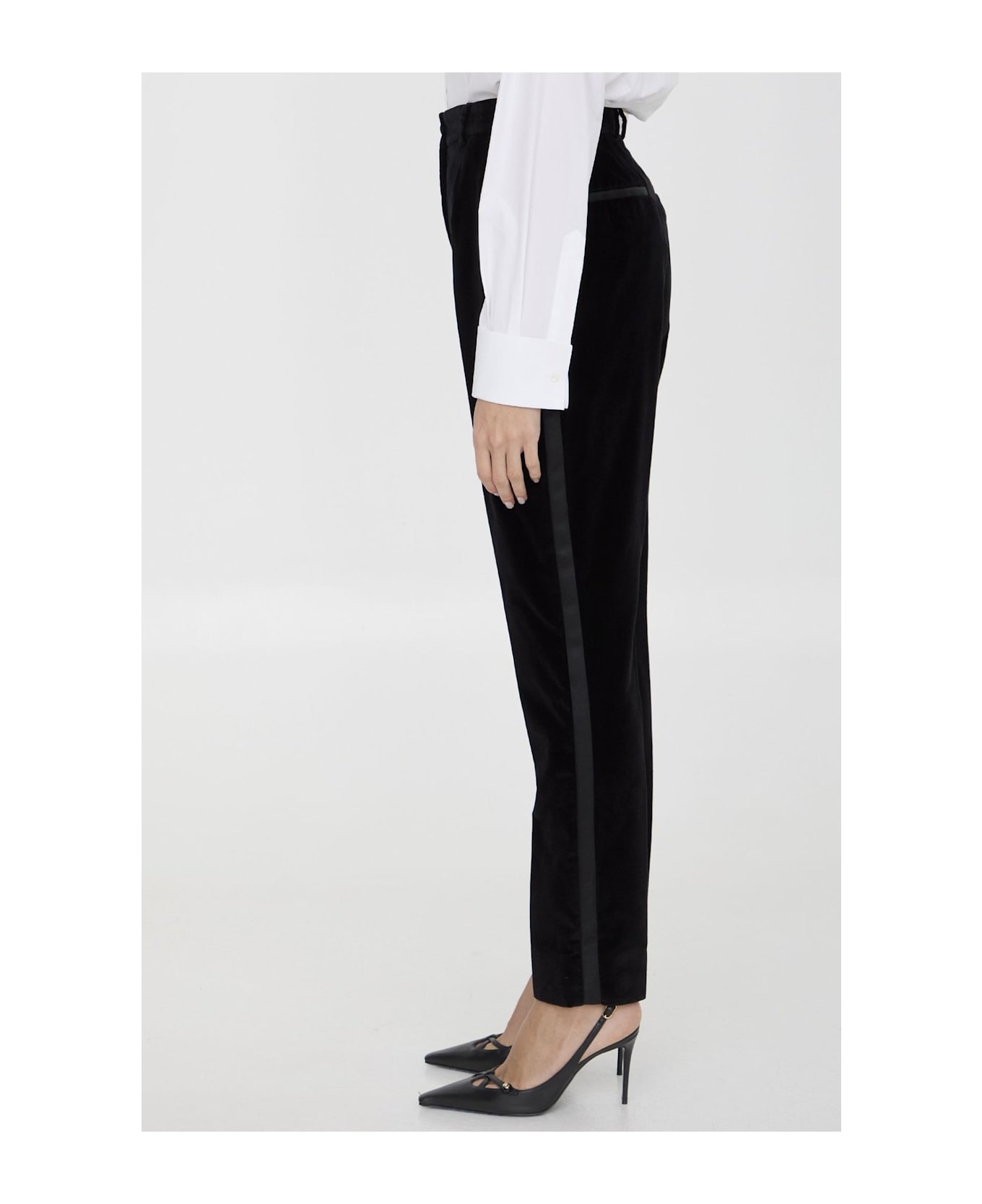 Dolce & Gabbana Tailored Velvet Tuxedo Pants - Nero