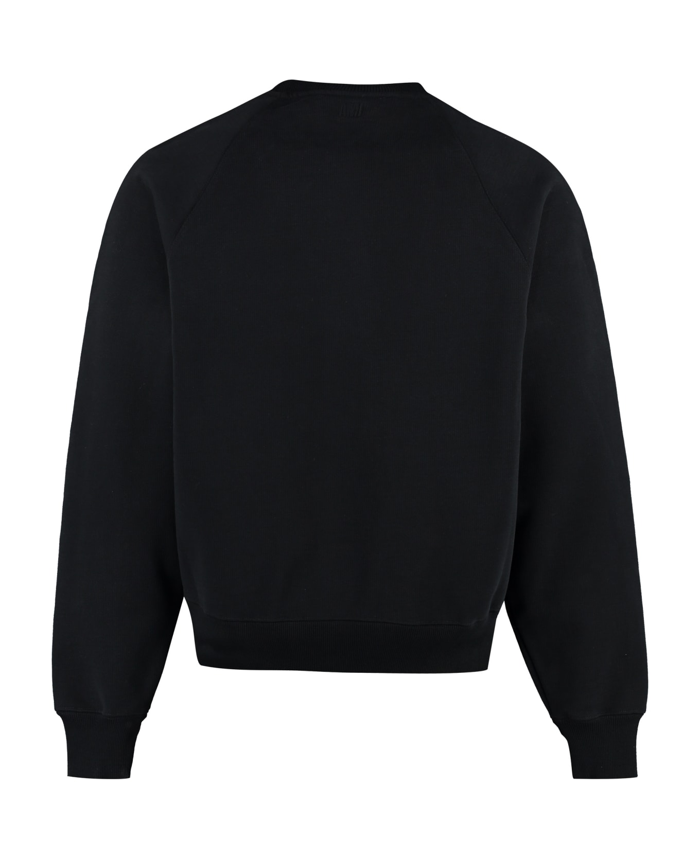 Ami Alexandre Mattiussi Logo Embroidered Ribbed Sweatshirt - Black/Rouge
