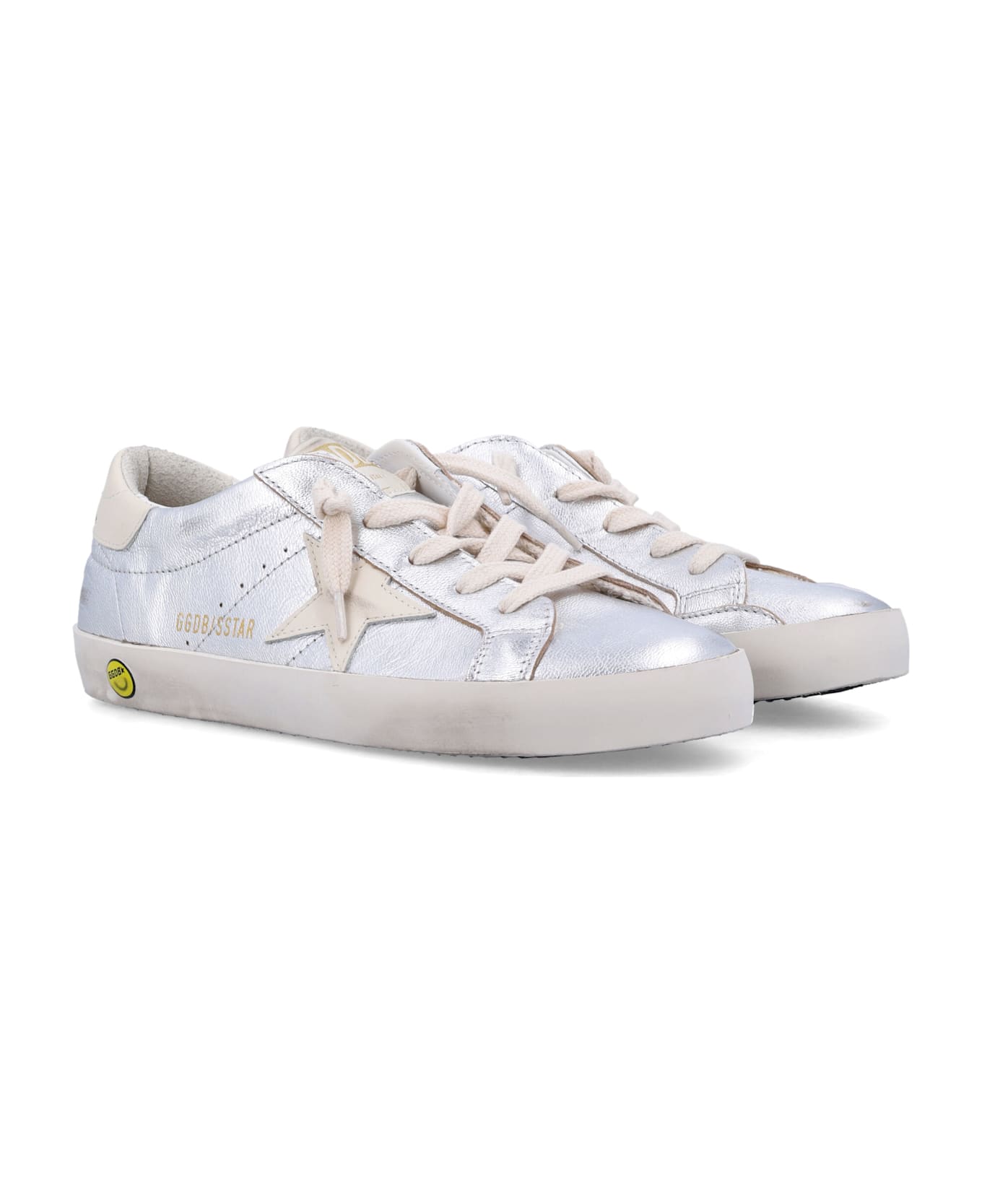 Golden Goose Kid - Super-star Sneakers - SILVER/CREAM
