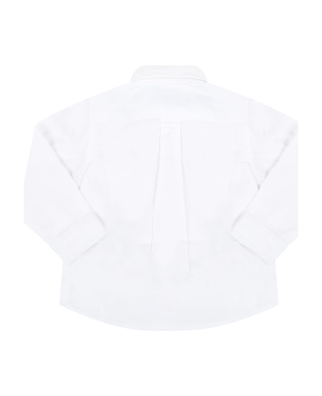 Ralph Lauren White Shirt For Bebè Boy With Blue Iconic Pony - White シャツ
