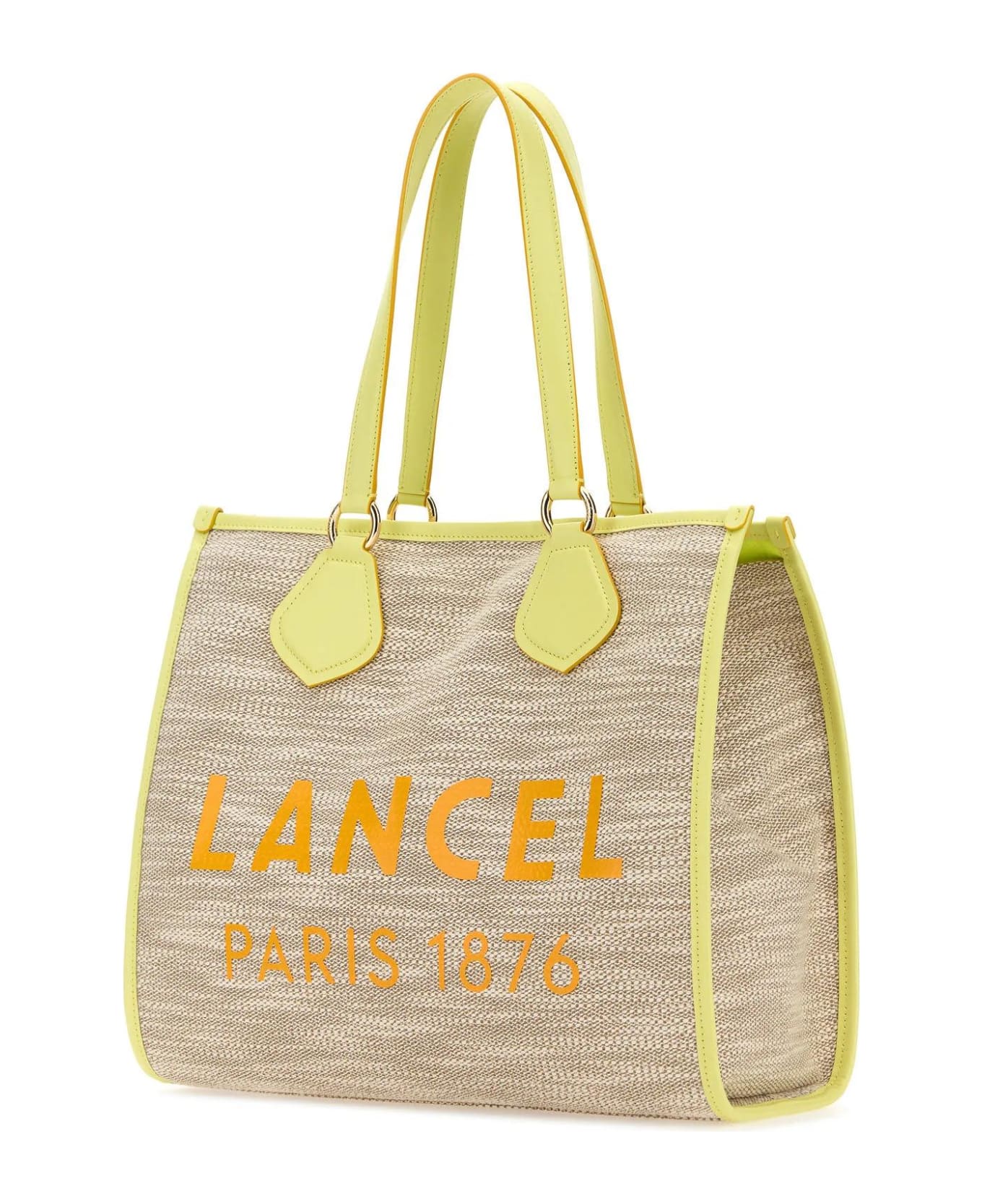 Lancel Multicolor Canvas Summer Shopping Bag - Ec Natural Lime Mango