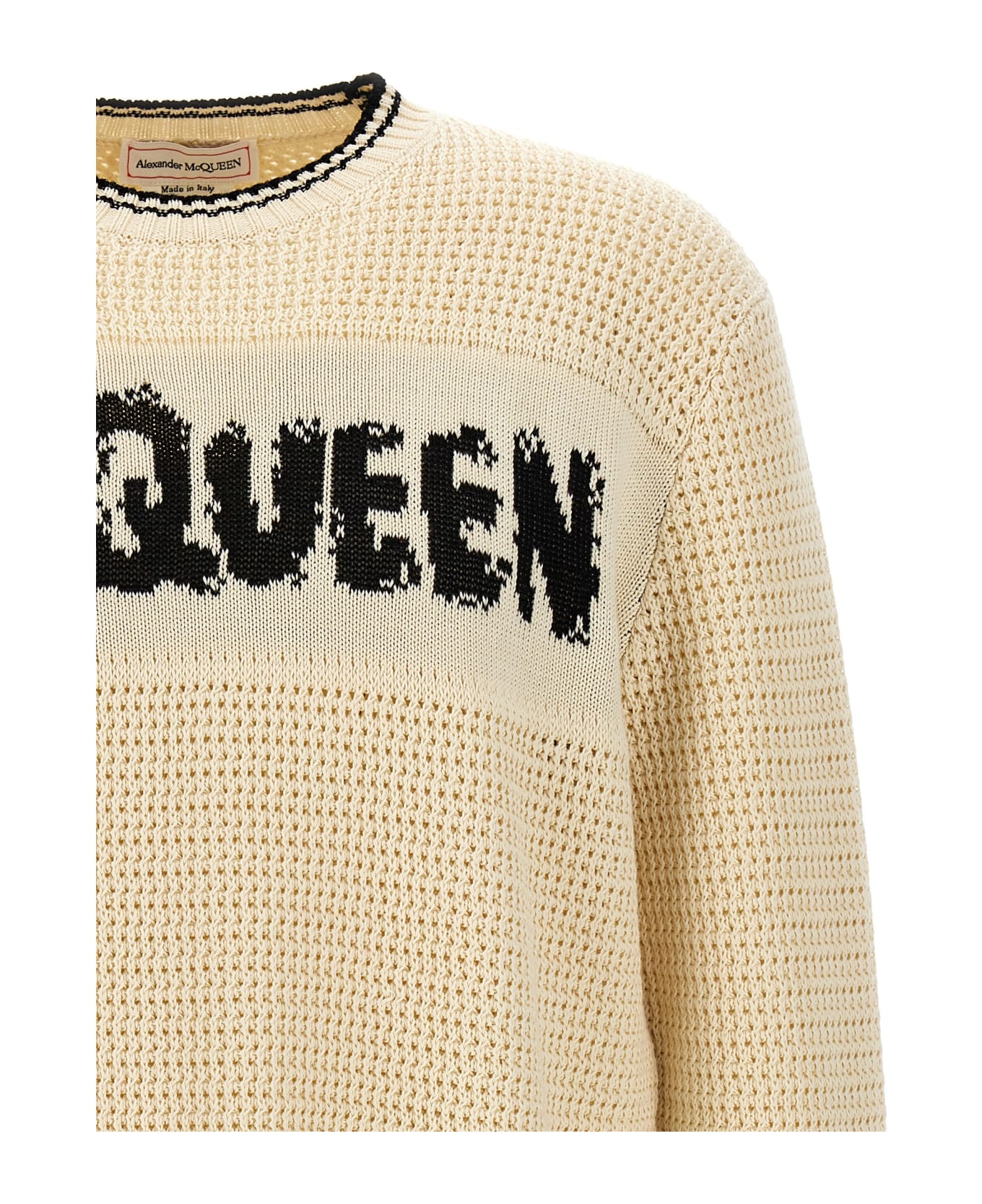 Alexander McQueen Logo Knitted Sweater - Cream