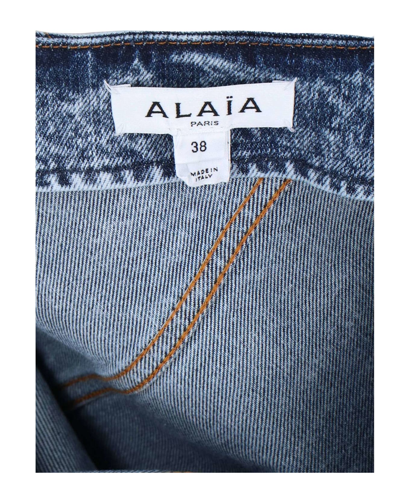 Alaia Denim Spiral Midi Skirt - Blue