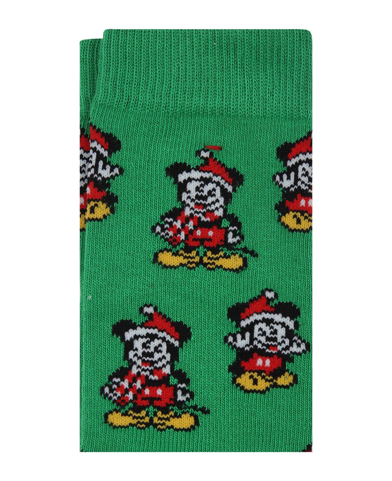 MC2 Saint Barth Green Socks For Boy With Micky Mouse - Green シューズ