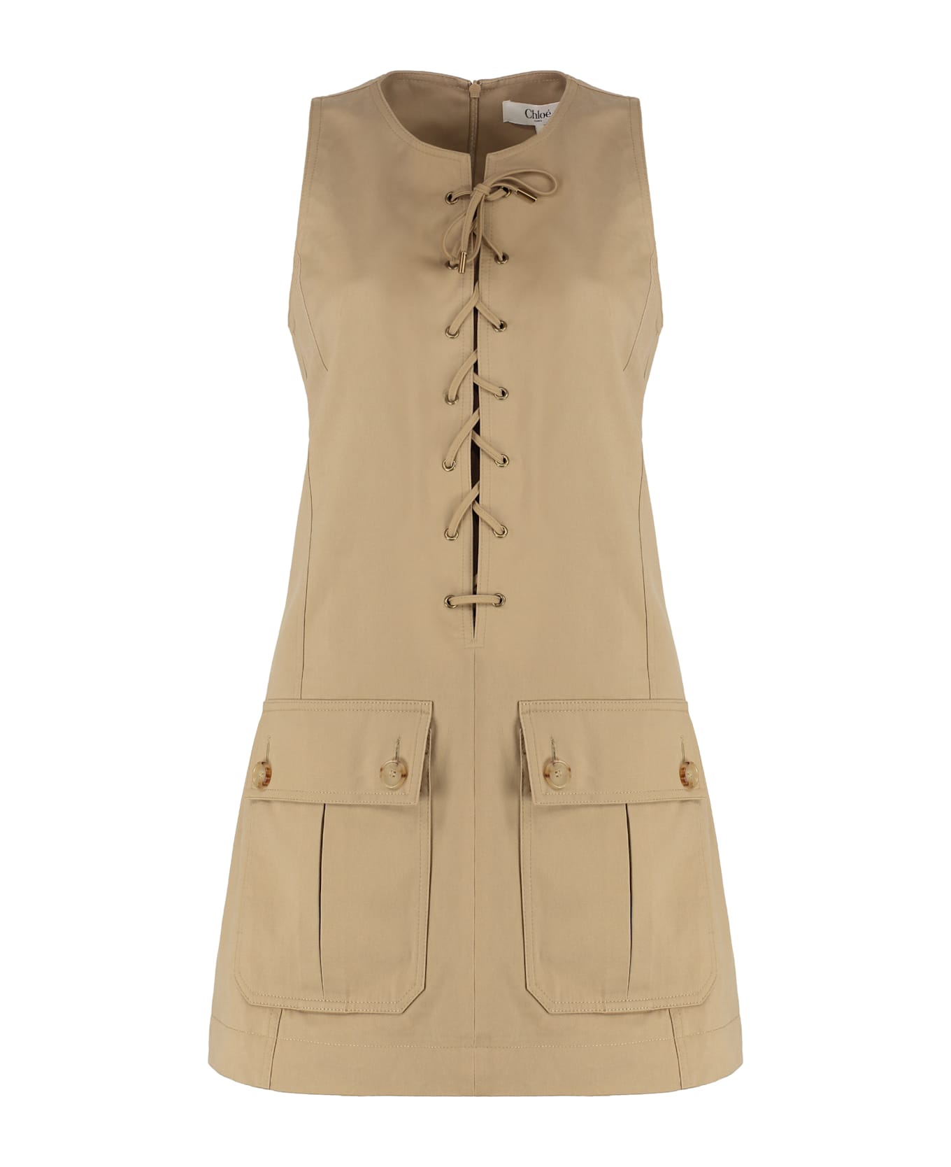 Chloé Cotton Satin Dress - brown