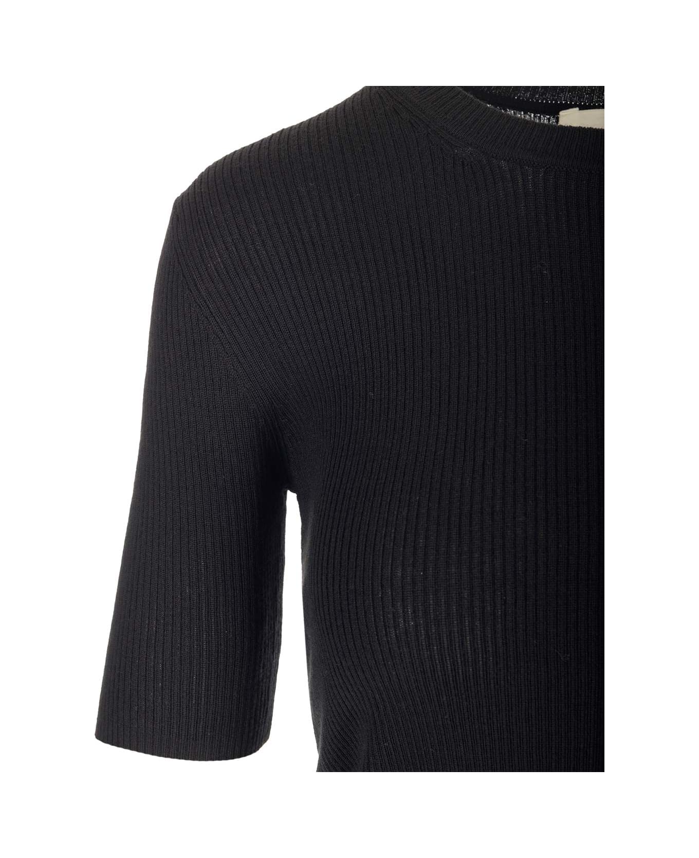 Parosh Ribbed Wool Sweater - NERO