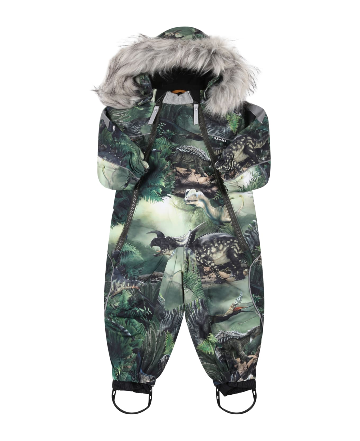 Molo Green Jumpsuit For Baby Boy With Animals - Multicolor