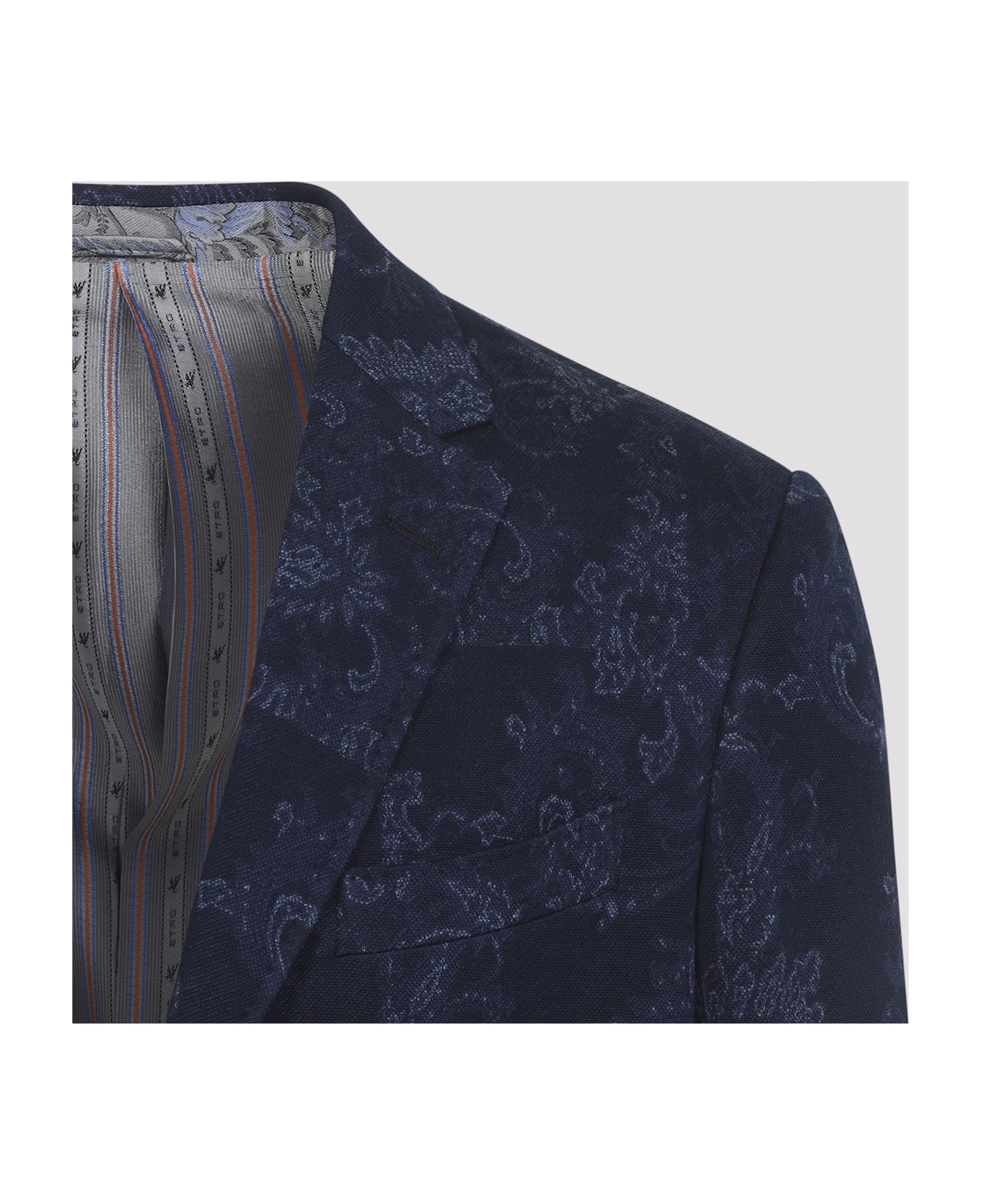 Etro Roma Jersey Sport Jacket - Multicolor Blue