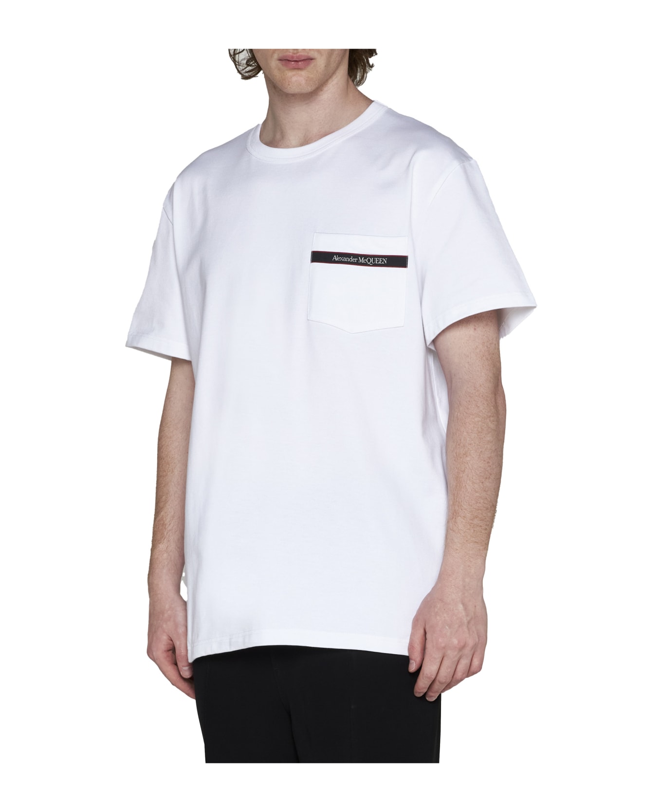 Alexander McQueen Logo-chest Pocket T-shirt - White