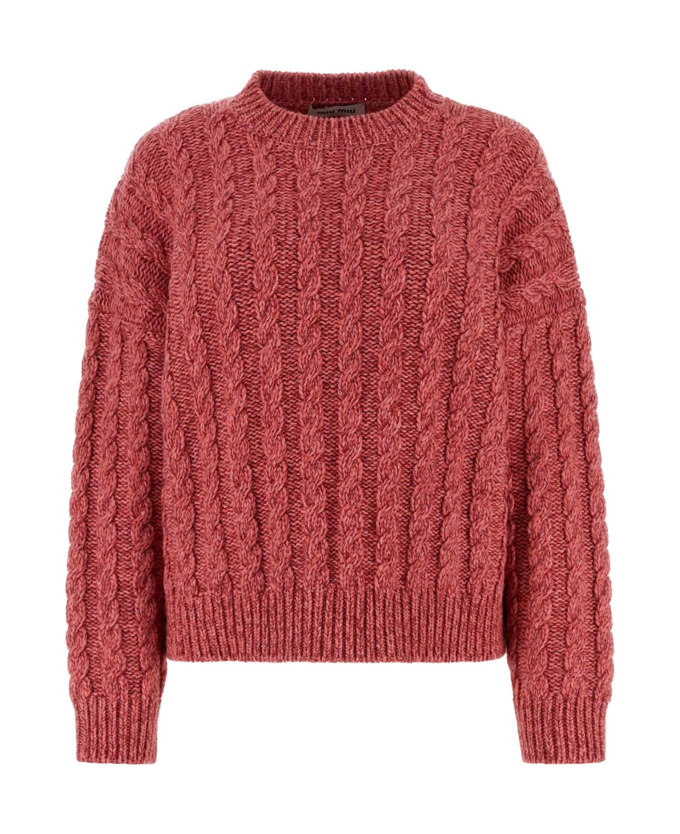Miu Miu Dark Pink Cashmere Blend Sweater - ROSA