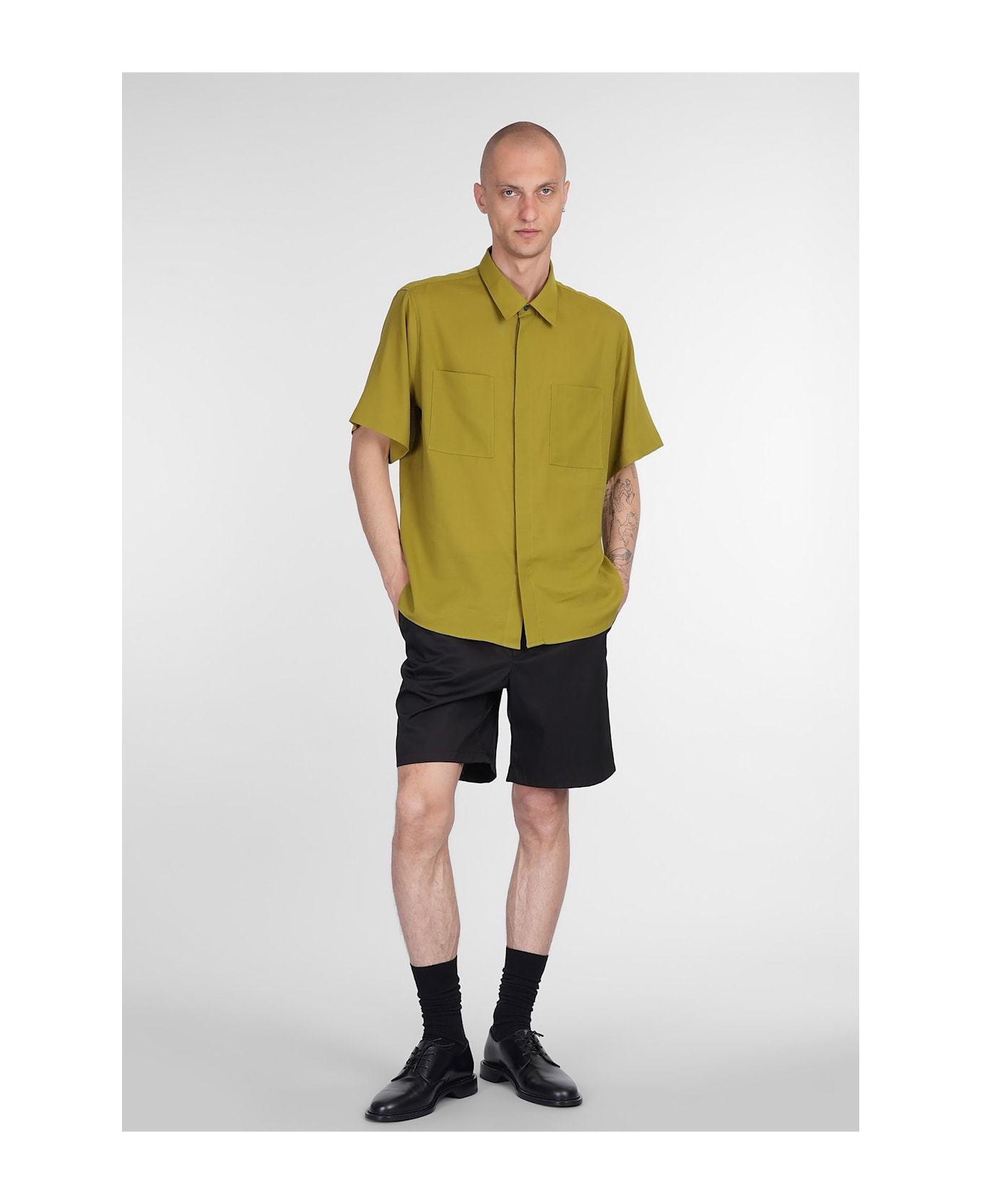Ami Alexandre Mattiussi Shorts In Black Polyamide - black