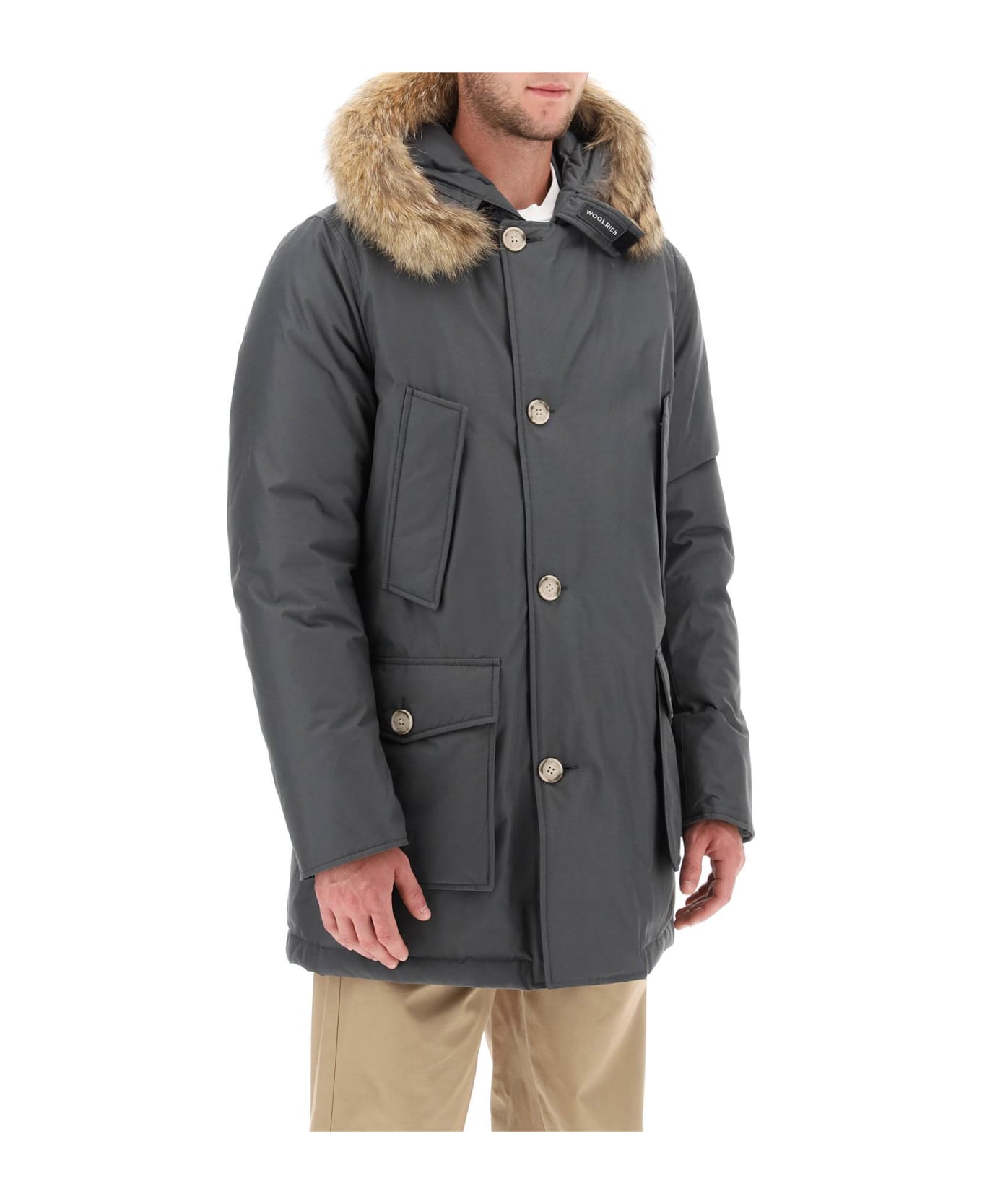 Woolrich 
artic
 Grey Cotton Blend Parka - GREY SHADOW (Grey)