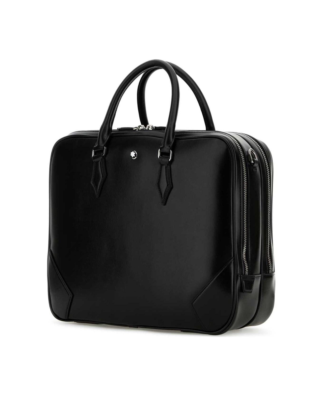 Montblanc Black Leather Large Meisterstã¼ck Briefcase - 000