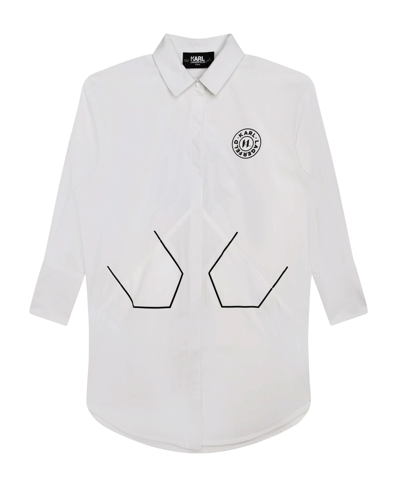Karl Lagerfeld Kids Shirtdress With Print - White