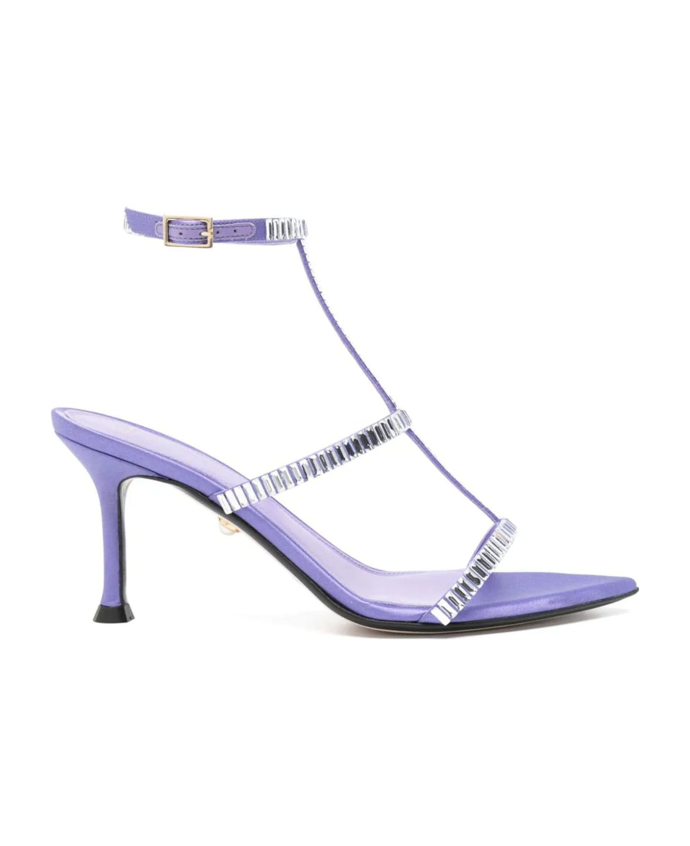 Alevì Lilac Satin Lisa Sandals - Purple