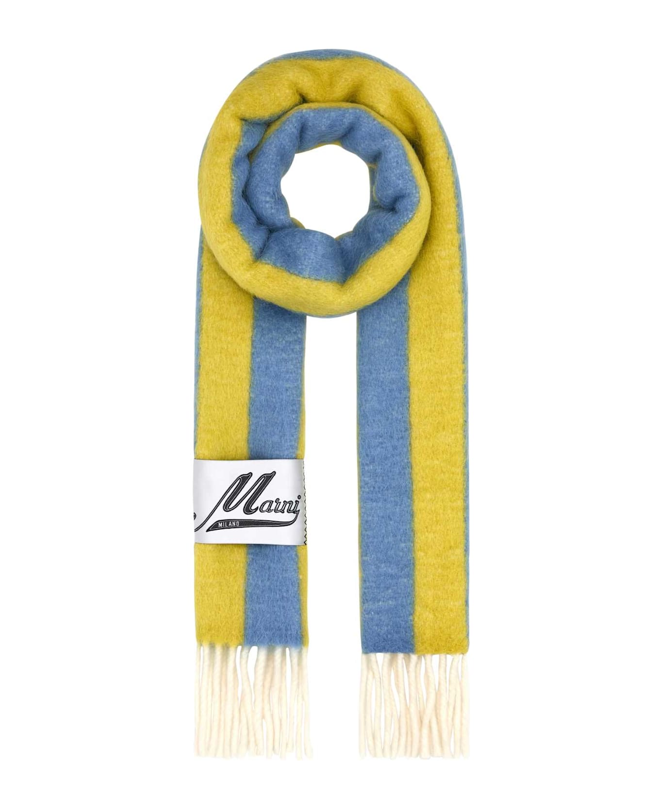 Marni Embroidered Wool Blend Scarf - BLUELILAC