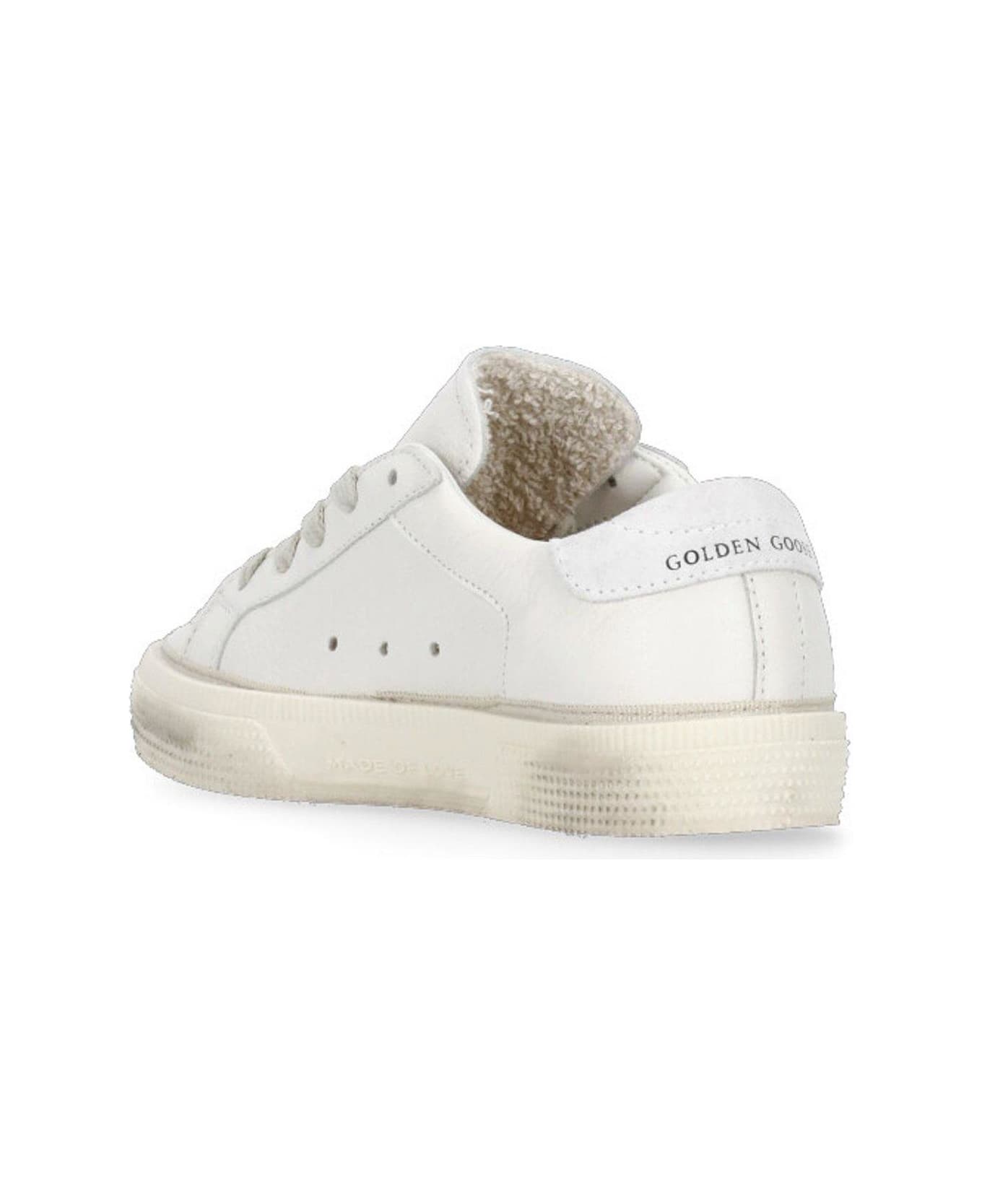 Golden Goose May Star Patch Sneakers - WHITE