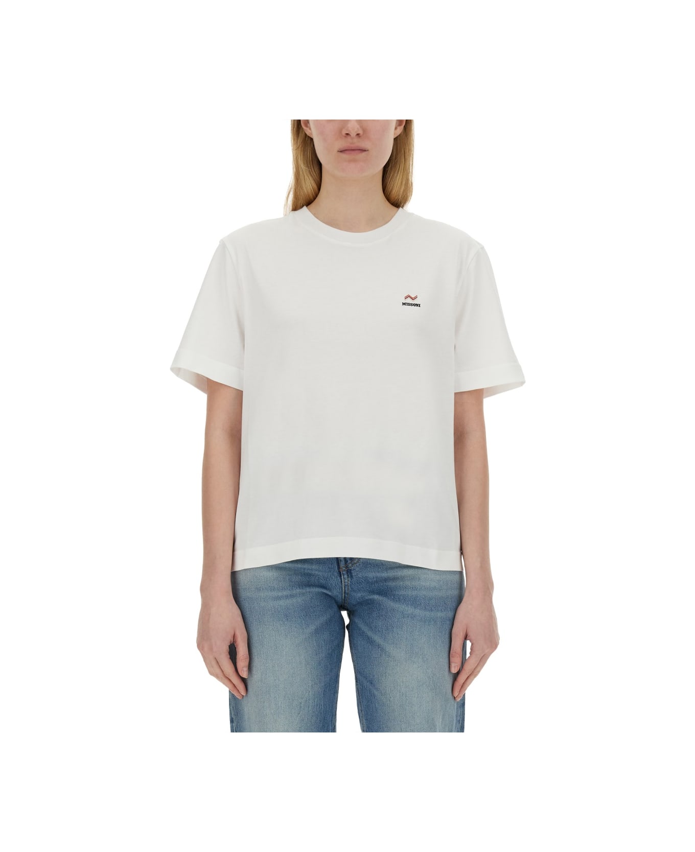 Missoni T-shirt With Logo - WHITE Tシャツ