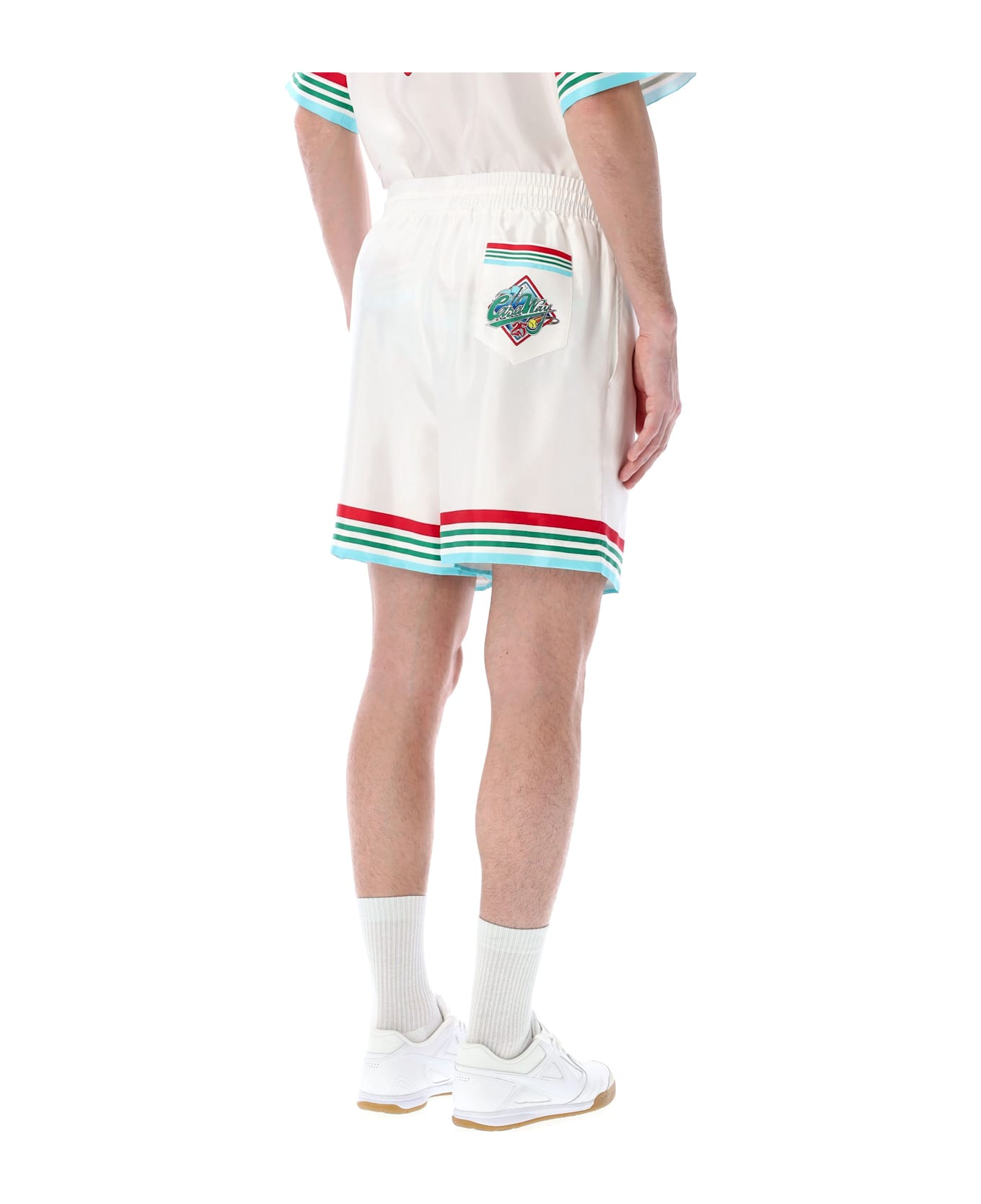Casablanca Casa Way World Series Silk Shorts - WHITE