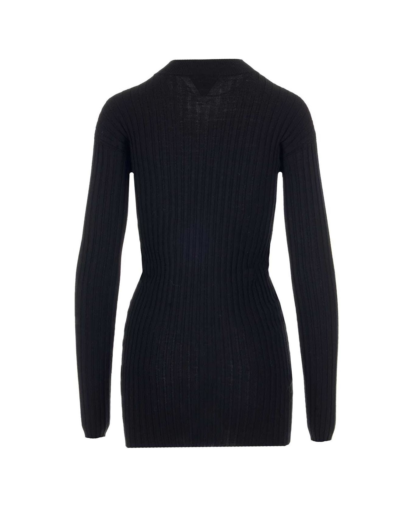 Bottega Veneta Ribbed Knit Sweater - BLACK