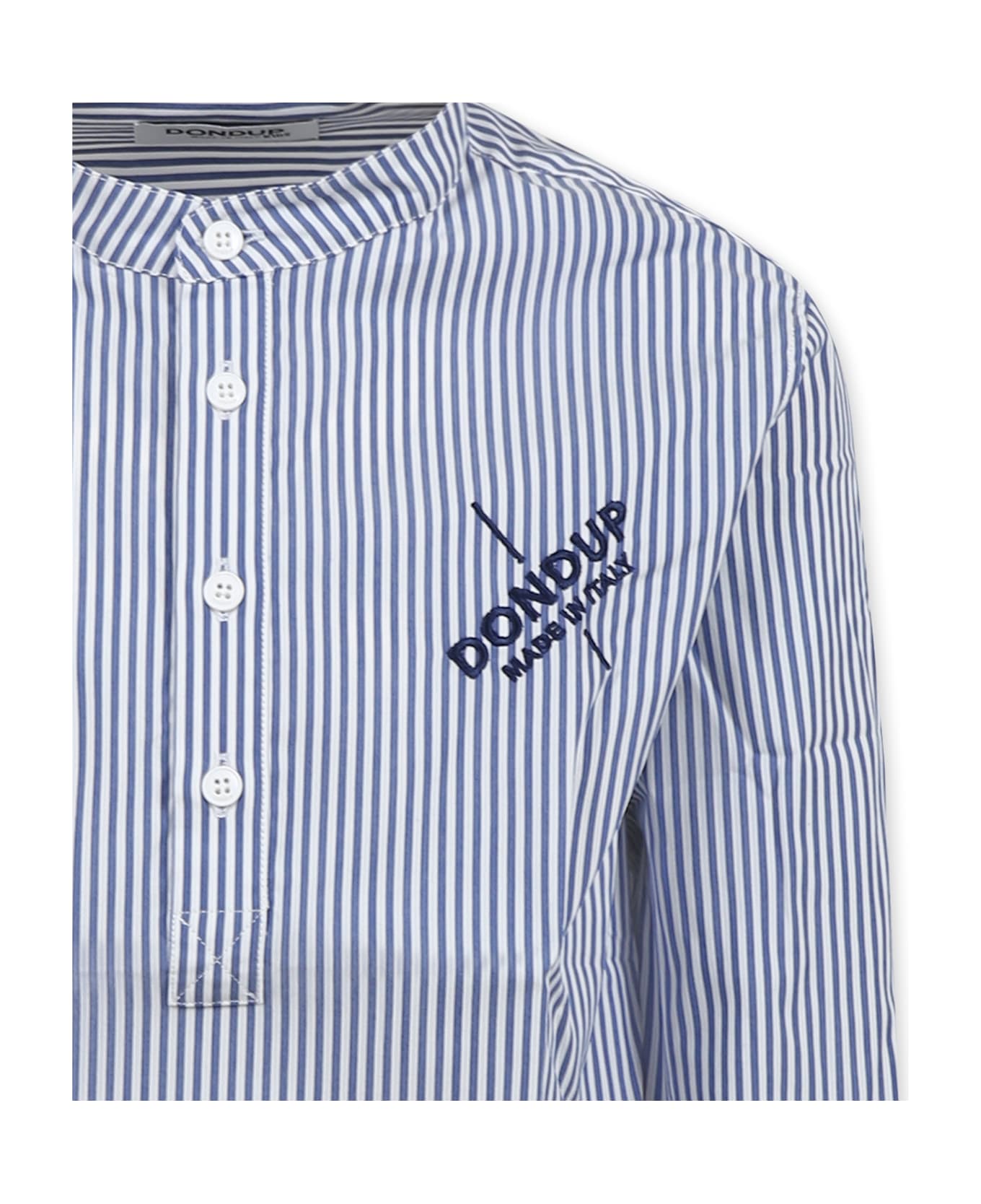 Dondup Blue Shirt For Boy With Logo - Blue