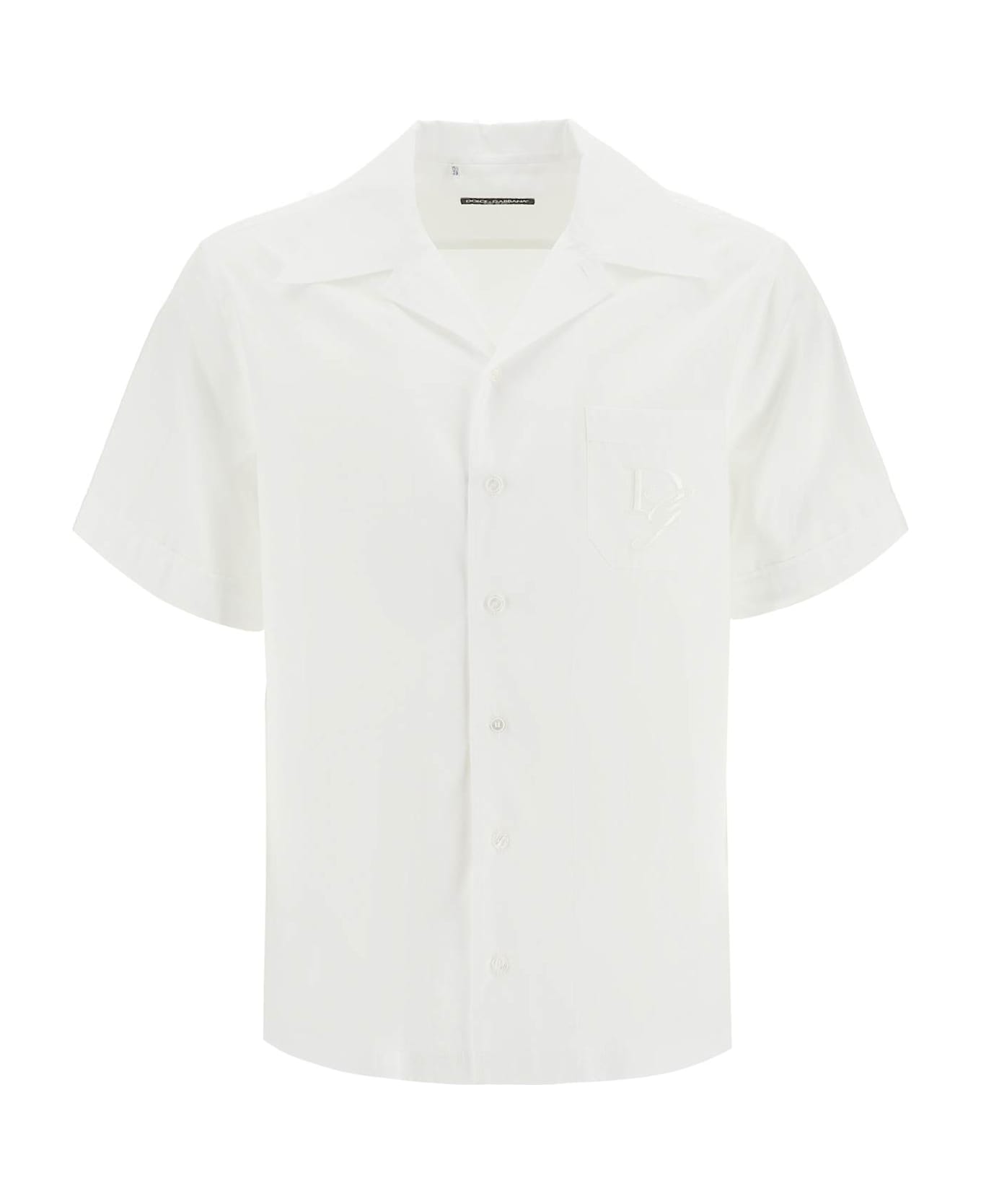 Dolce & Gabbana Short-sleeved Shirt With Pocket - BIANCO OTTICO (White)