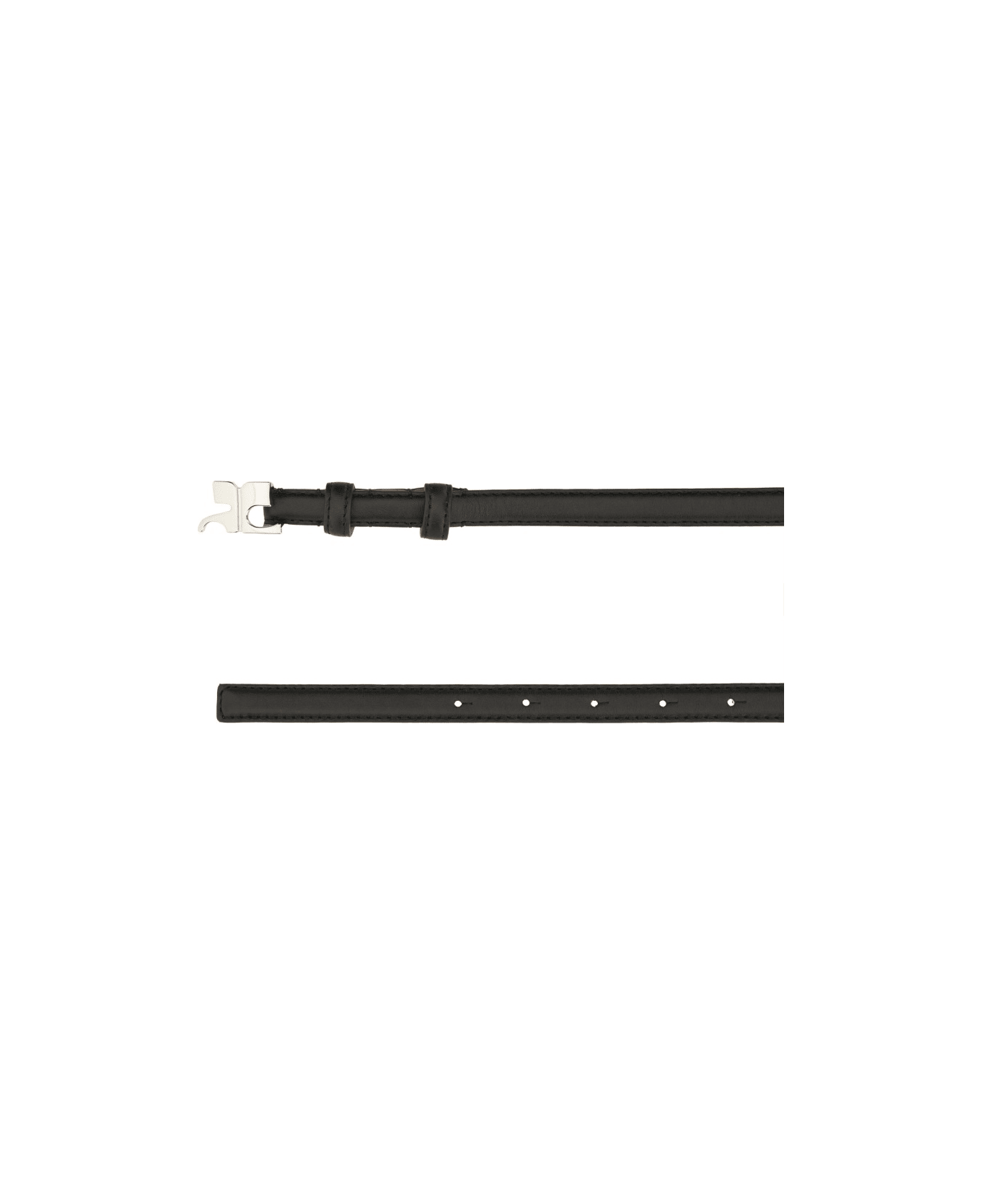 Courrèges Leather "ac" Belt - BLACK