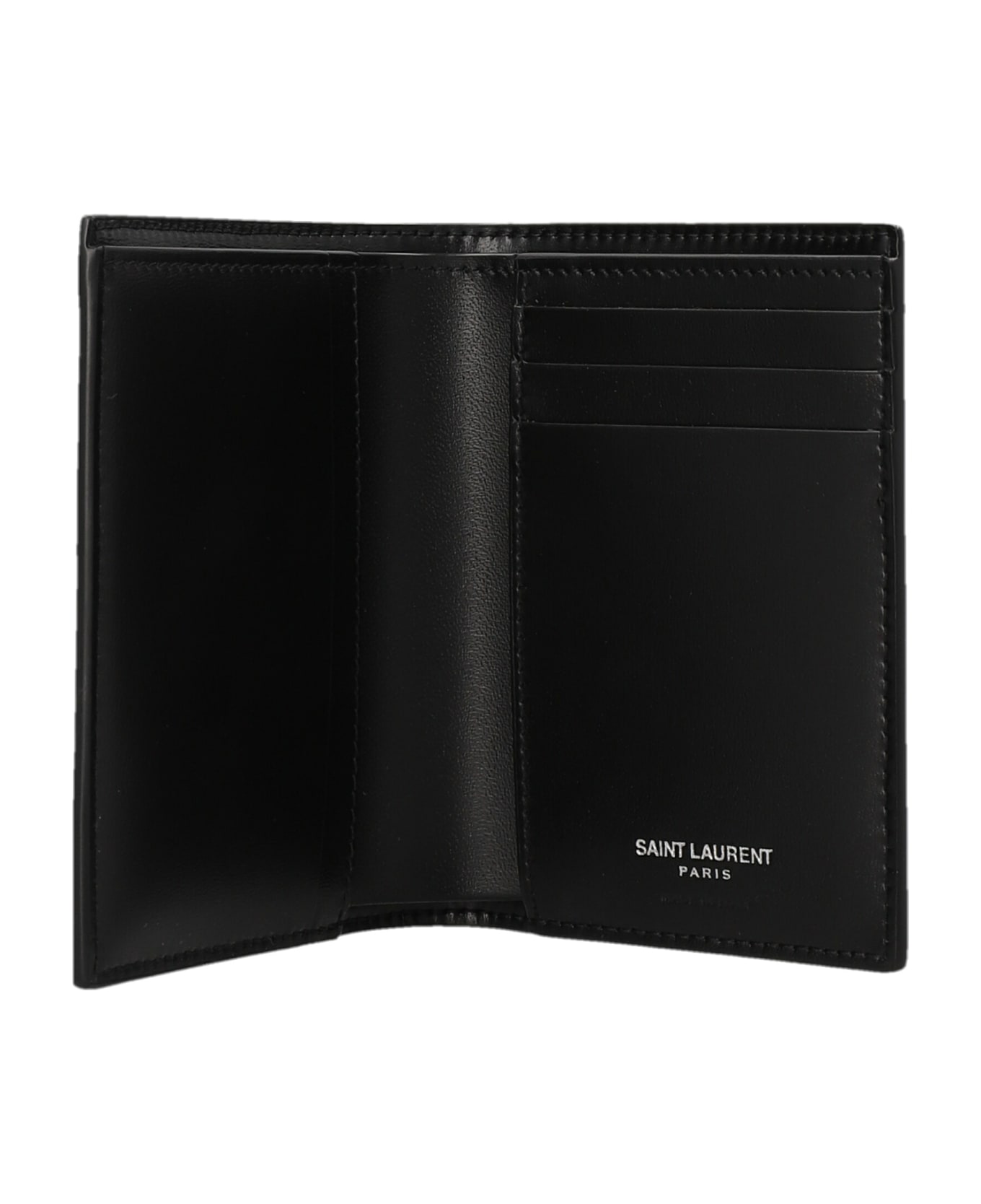 Saint Laurent Cassandre Credit Card Wallet - Black