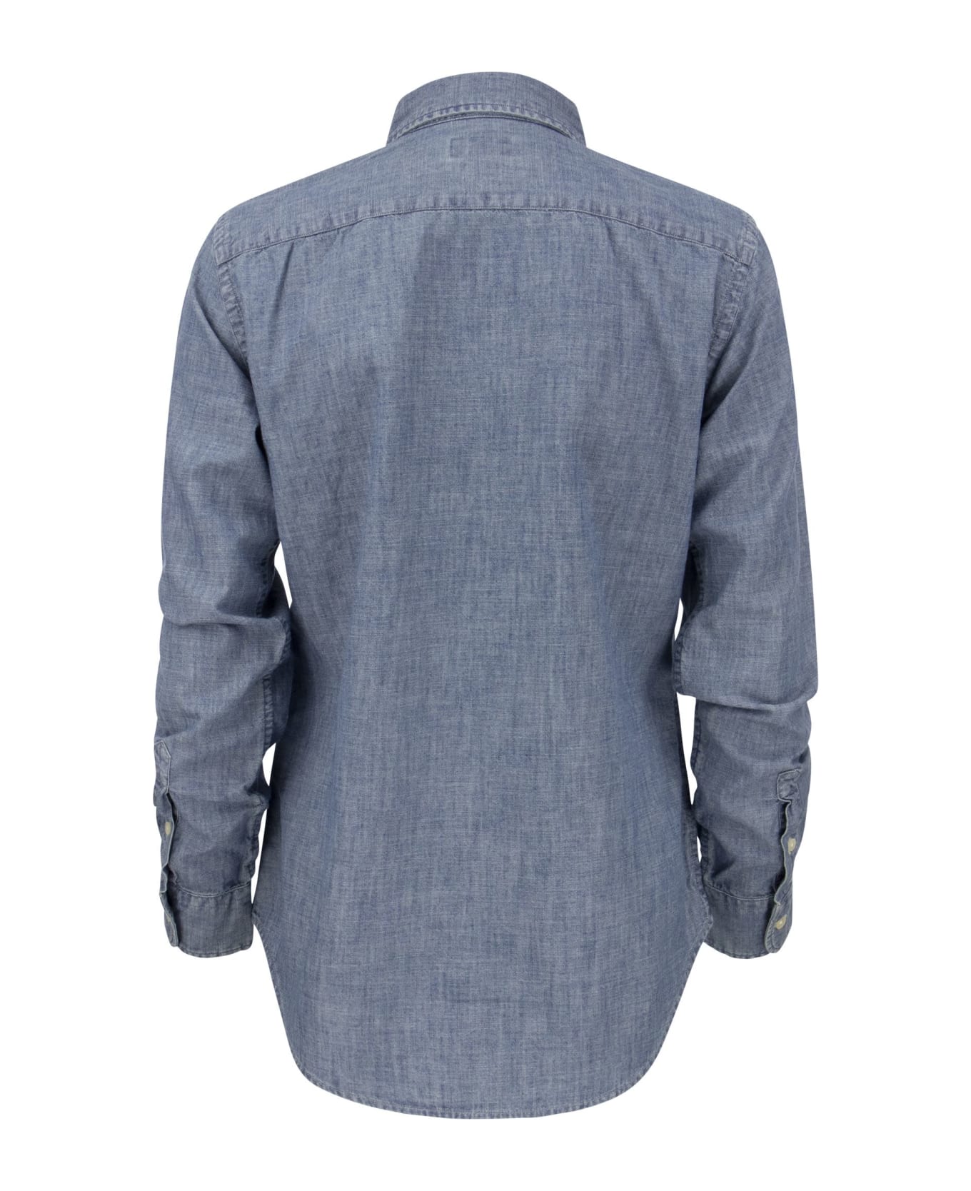 Ralph Lauren Shirt In Indigo Cotton Chambray - Light Blue
