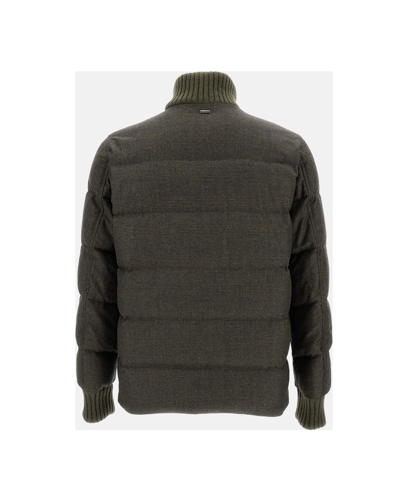Herno Puffer Bomber In Wool - Green