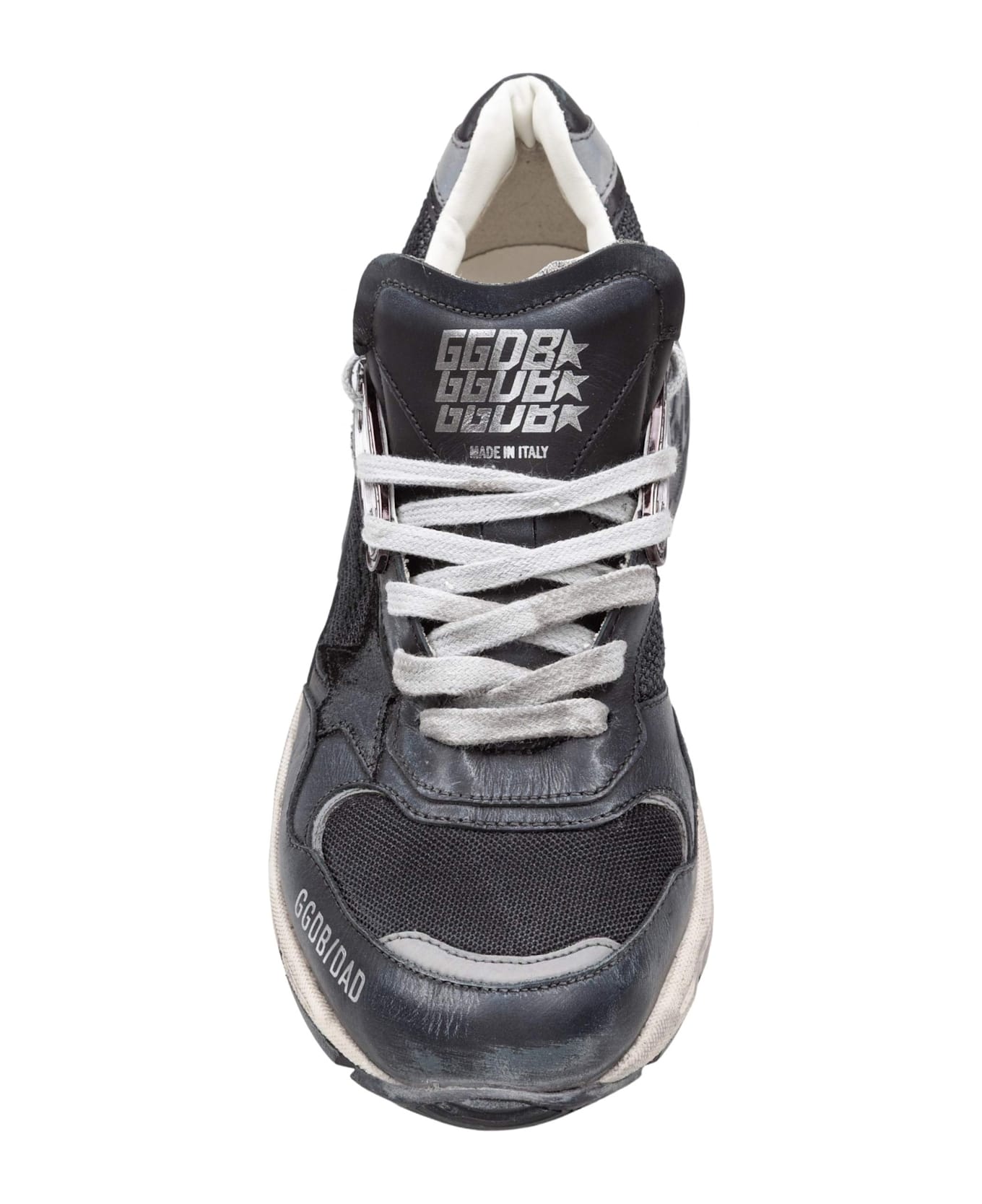 Golden Goose Black Leather And Mesh Running Dad Sneakers - Black/Gray