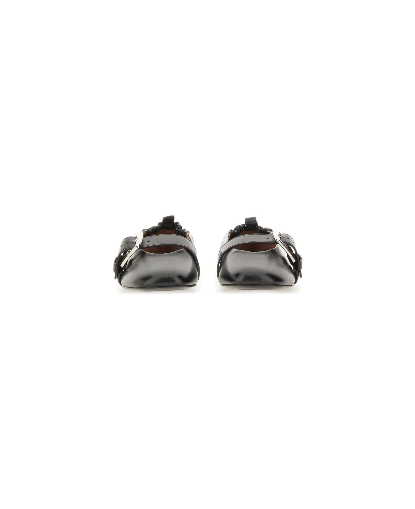 Ganni Ballerina With Buckle Strap - BLACK