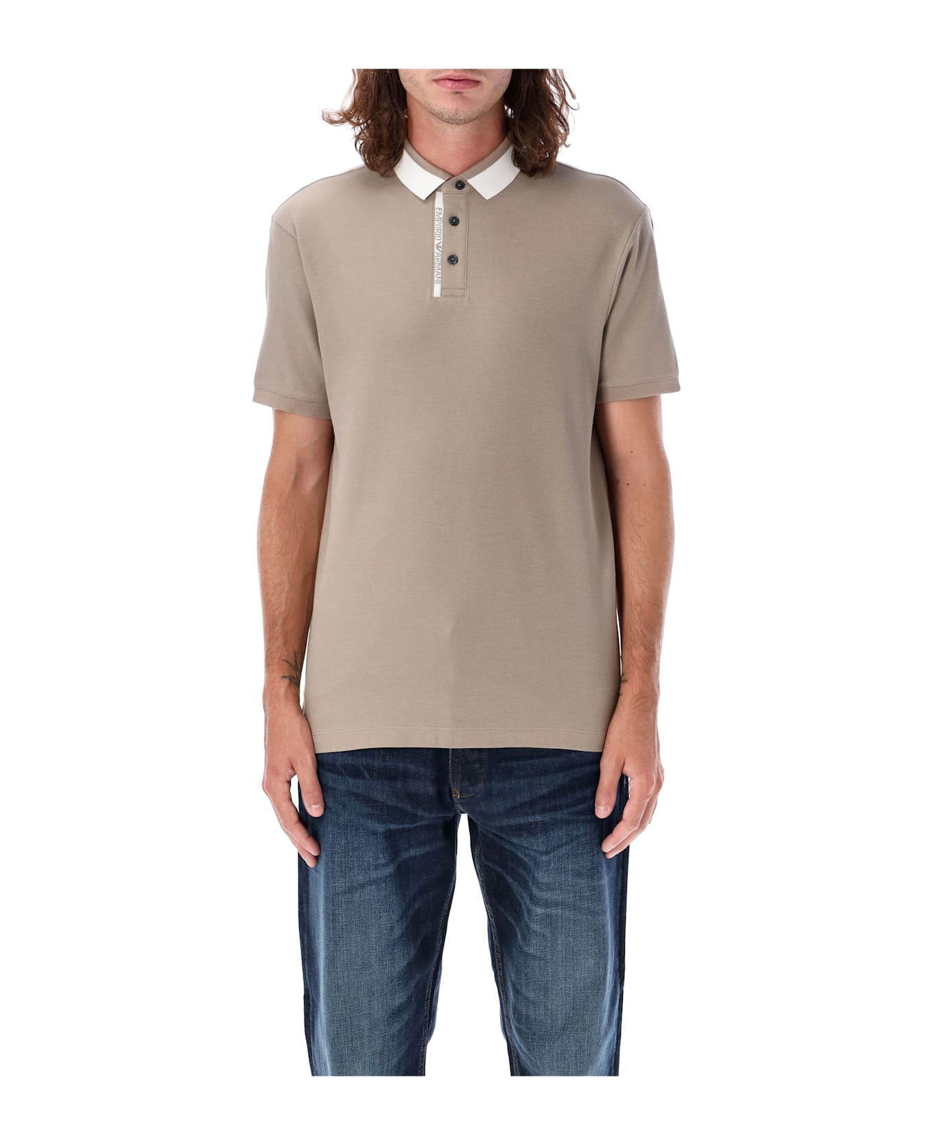 Emporio Armani Contrast Collar Polo Shirt - INC FLY EAGLE
