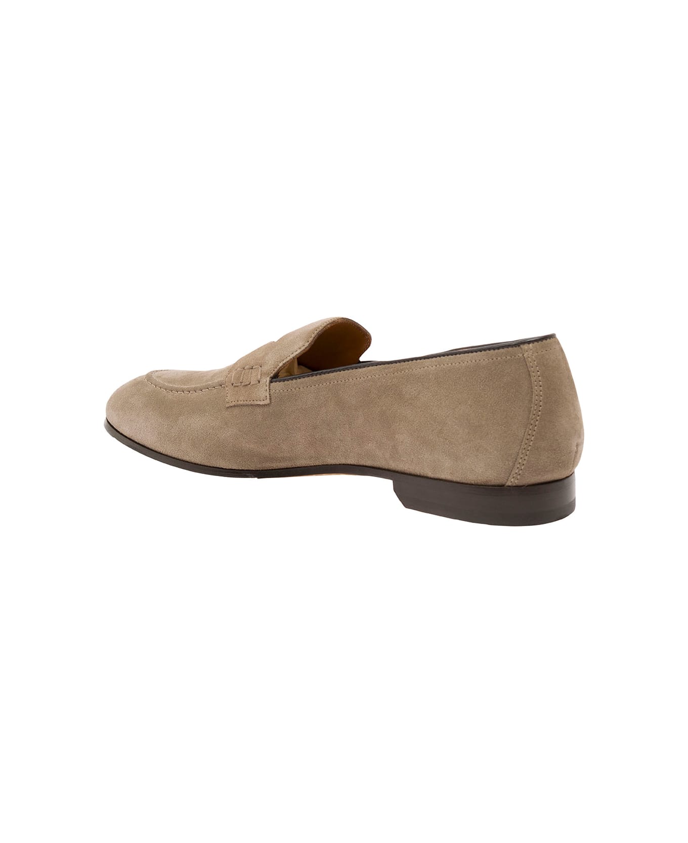 Doucal's Beige Pull-on Loafers In Suede Man - Beige ローファー＆デッキシューズ