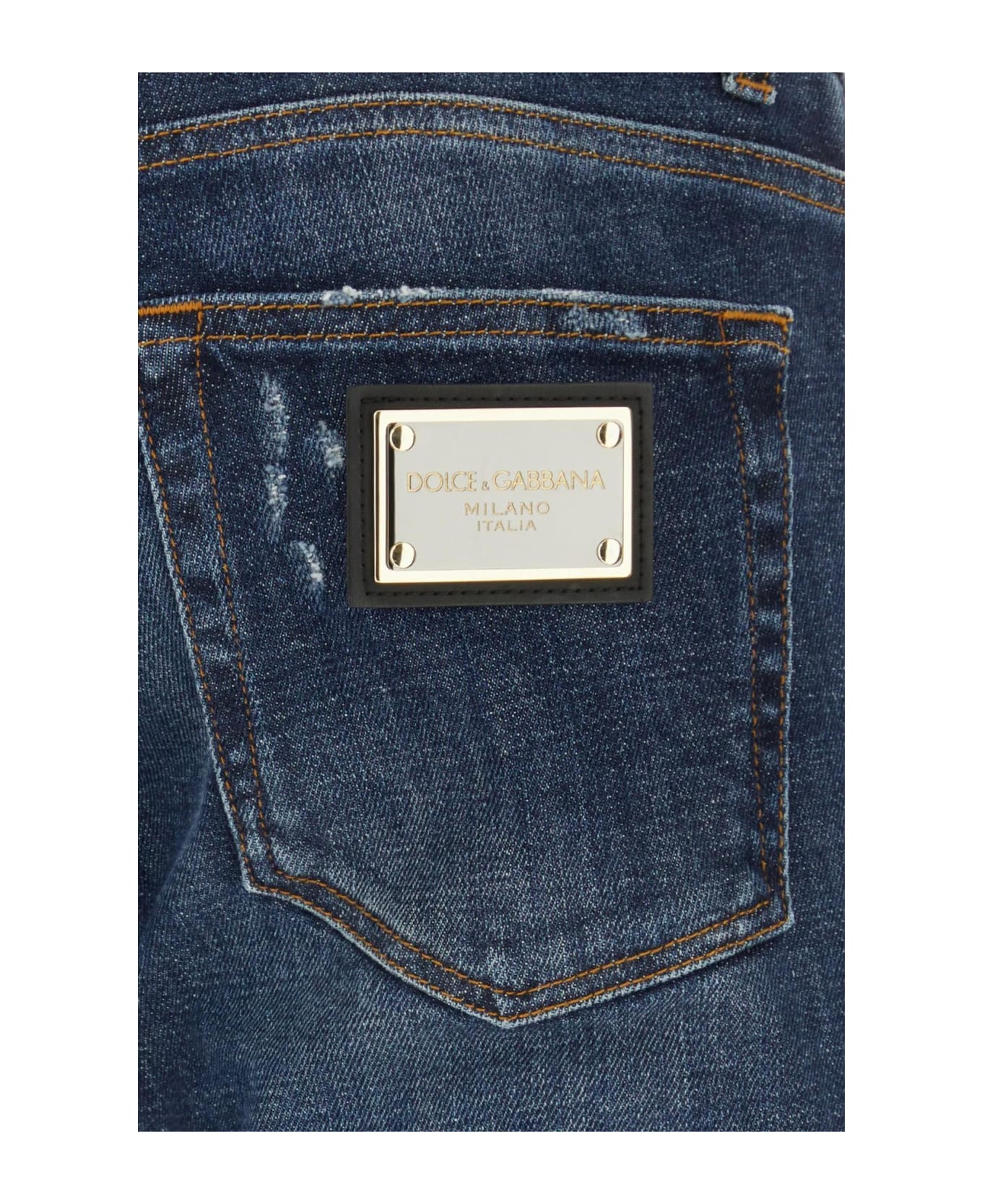 Dolce & Gabbana Blue Stretch Denim Jeans - Denim デニム