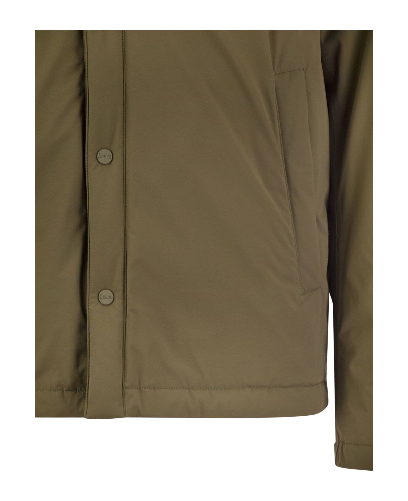 Herno Padded Shirt Jacket - Military Green