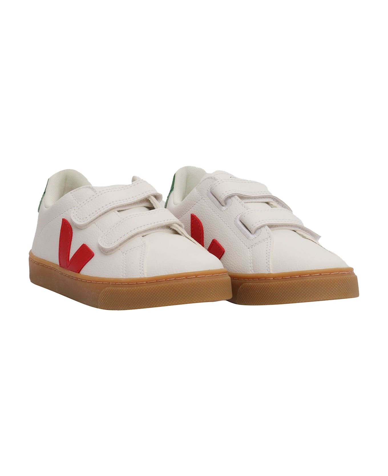 Veja Small Esplar Chromefree Leather Extra-white_pekin_emeraude Sneakers - WHITE
