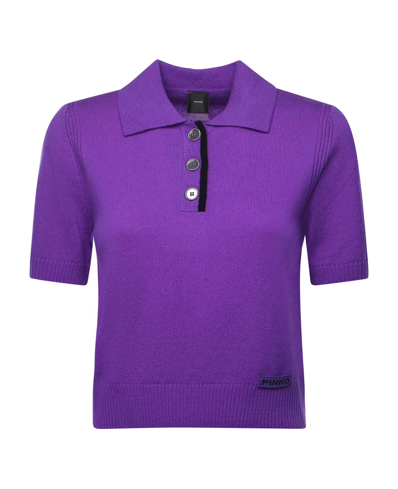 Pinko Polo-style Sweater With Logo - Lavender