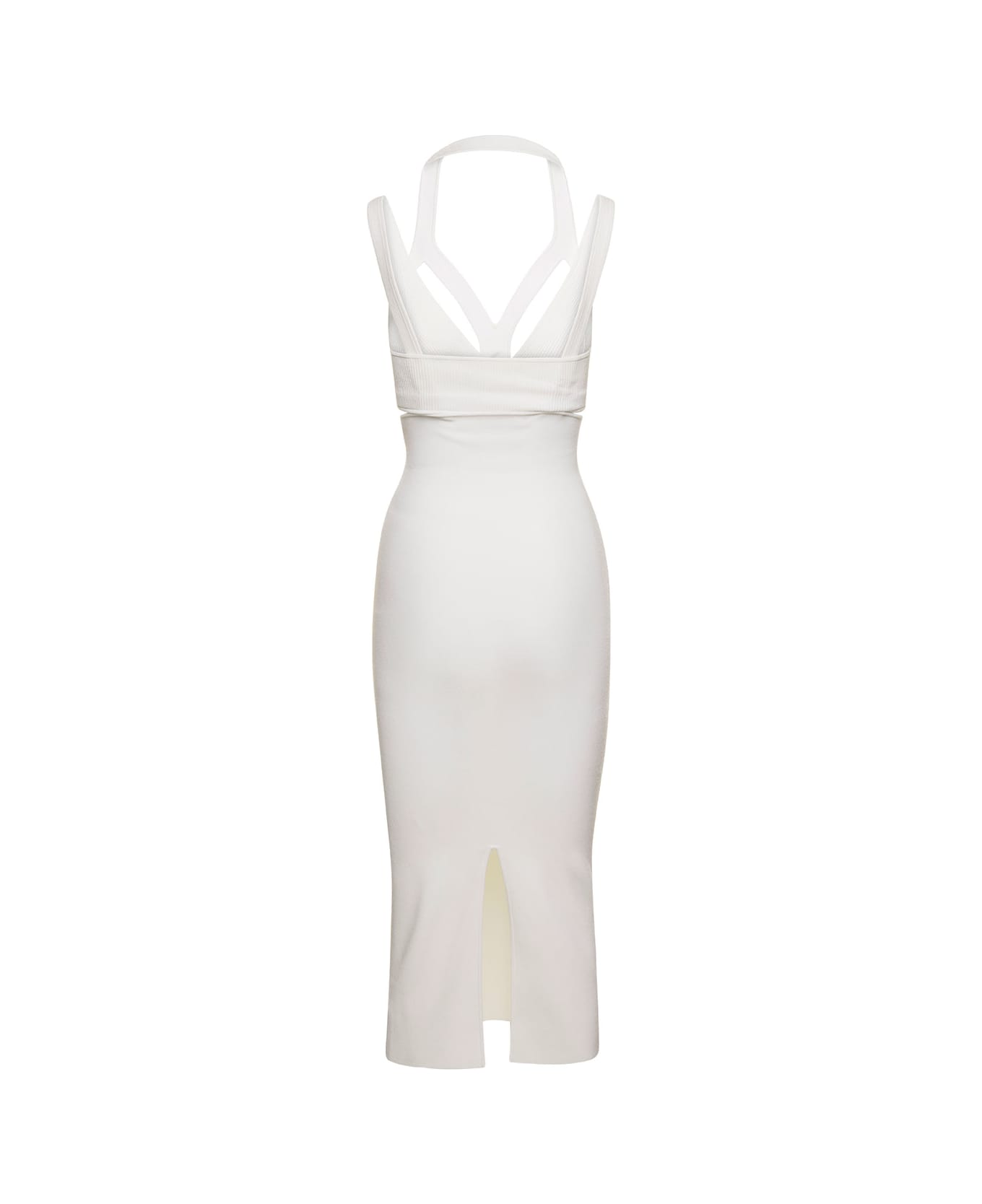 Dion Lee 'interlink' Midi White Dress With Cut-out Detail In Viscose Blend Woman - White ワンピース＆ドレス