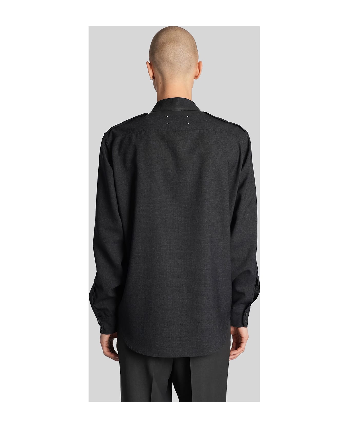 Maison Margiela Shirt In Black Wool - black