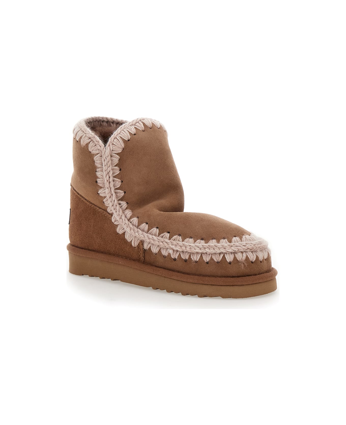 Mou 'eskimo' Brown Boots With Rear Logo Patch In Suede Woman - Brown