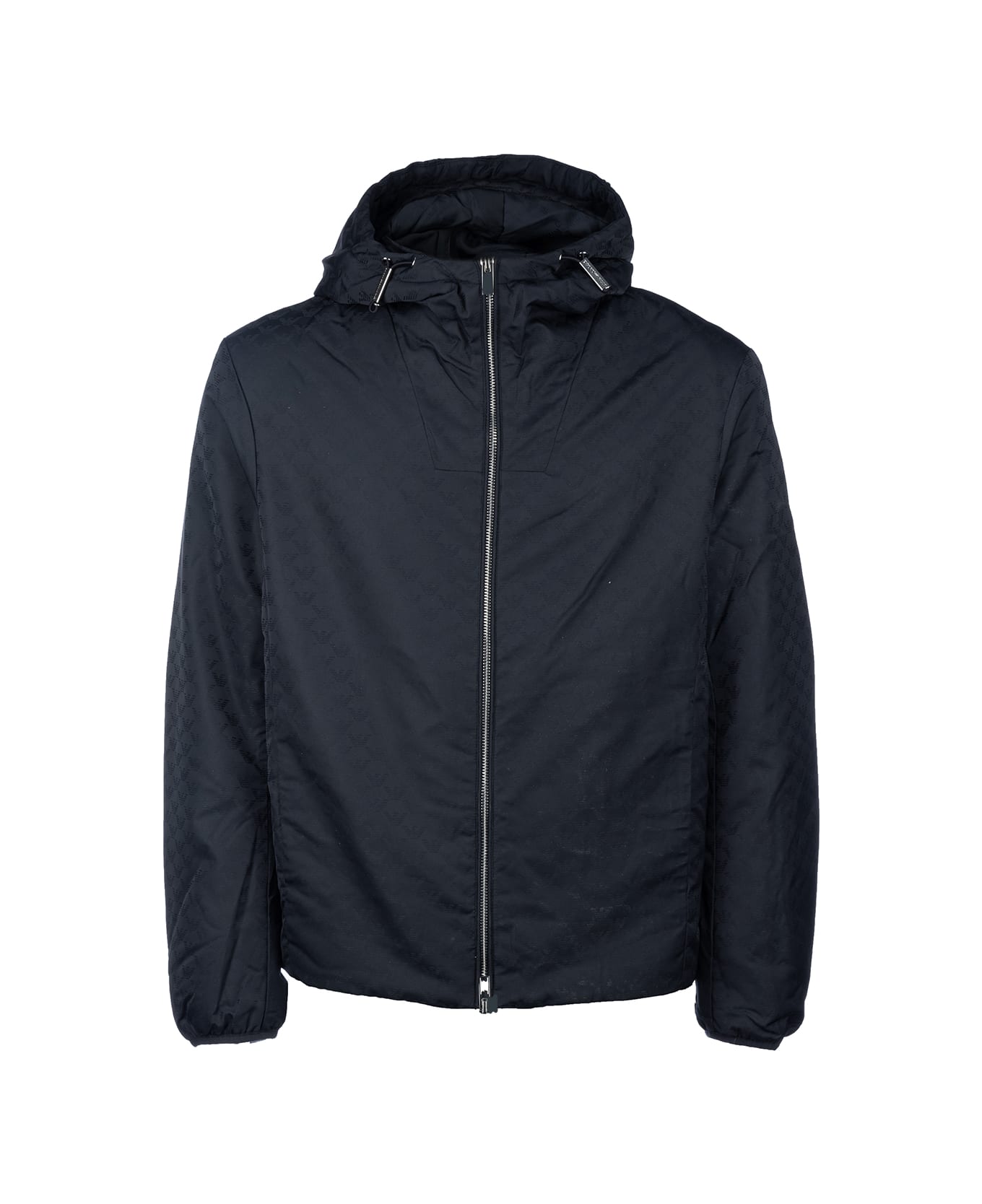 Emporio Armani Hooded Nylon Jacket - blue